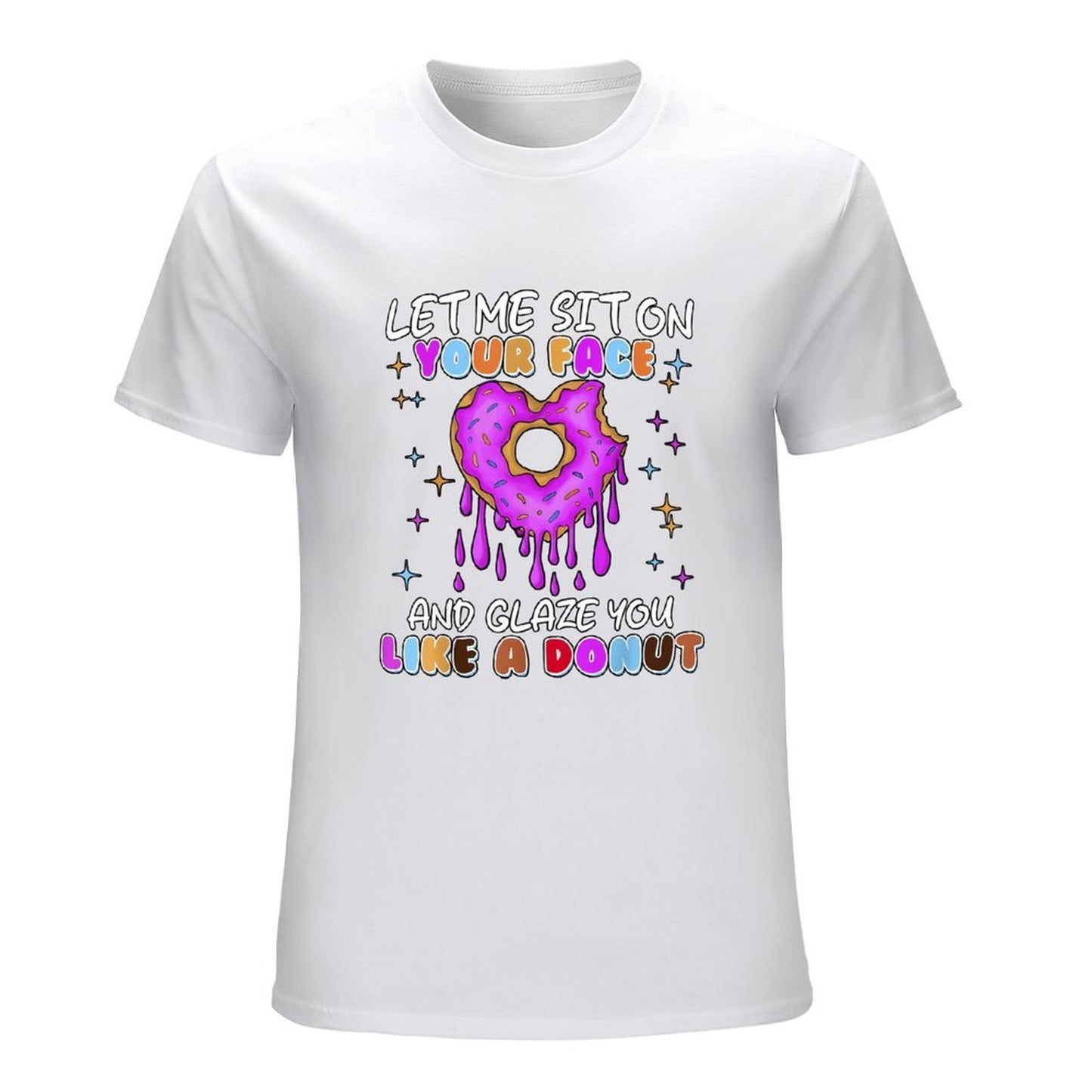 Inkmay Casual Cotton T-shirt Donut With Pink Glaze And Sprinkles Unisex T-shirtClassicStyle EasyWear T-Shirt