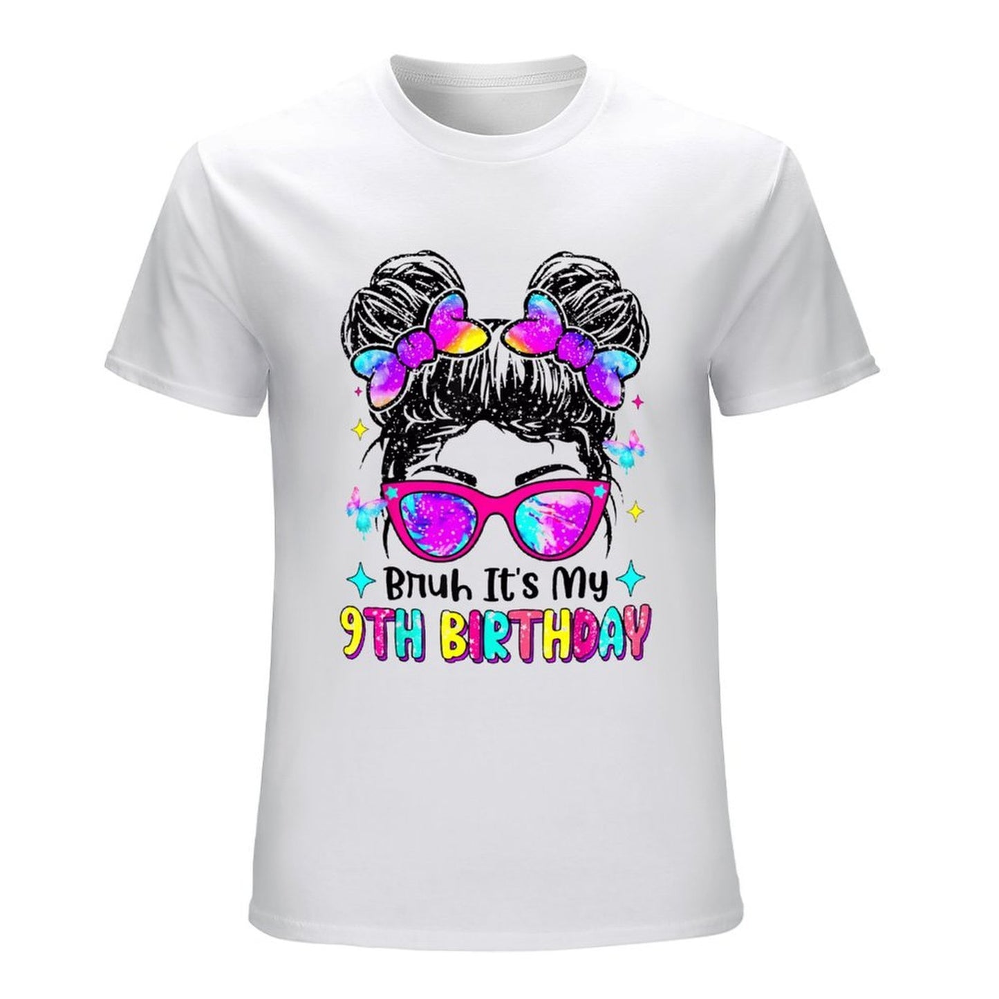 Inkmay Casual Cotton T-shirt Colorful Hearts And Glasses Birthday Design Unisex T-shirtHeritage Oversized T-Shirt