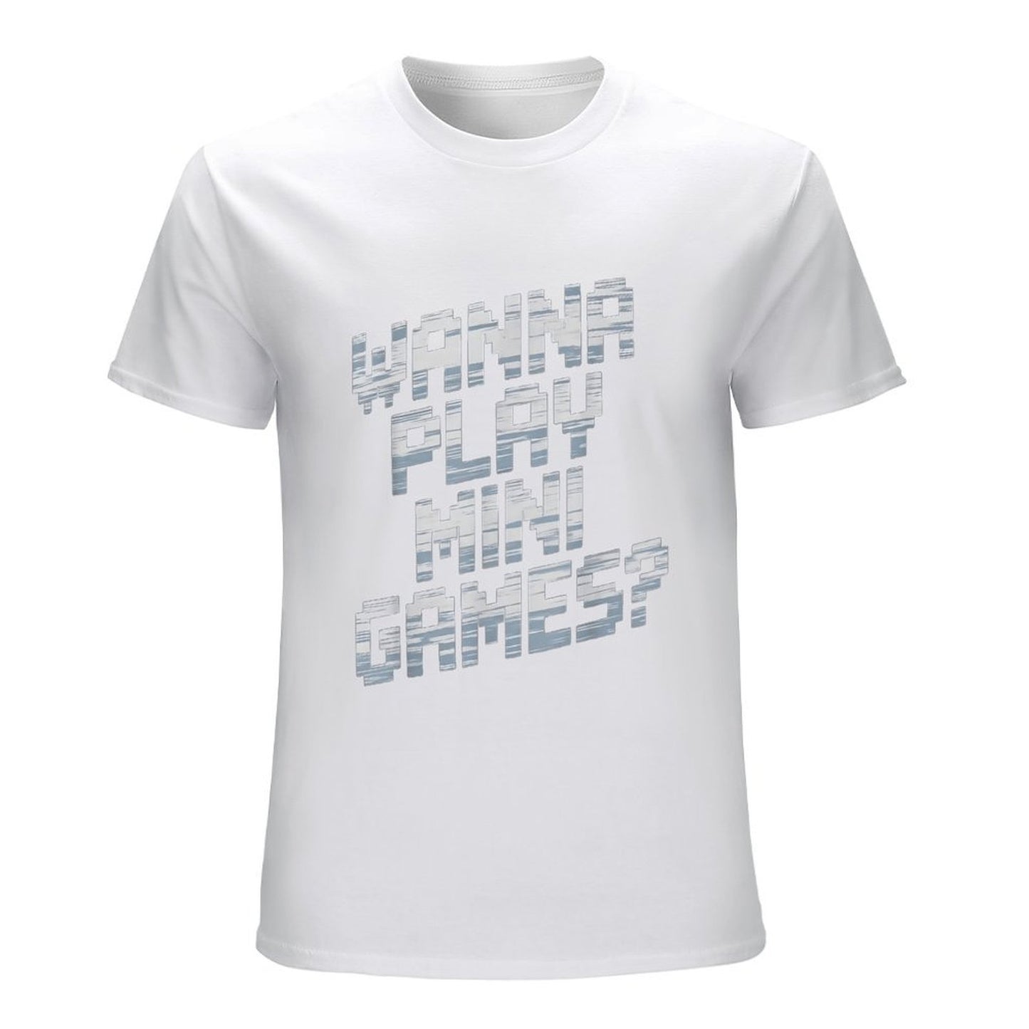 Inkmay Casual Cotton T-shirt Wanna Play Mini Games Pattern Unisex T-shirtSmooth Feel Relaxed Fit T-Shirt