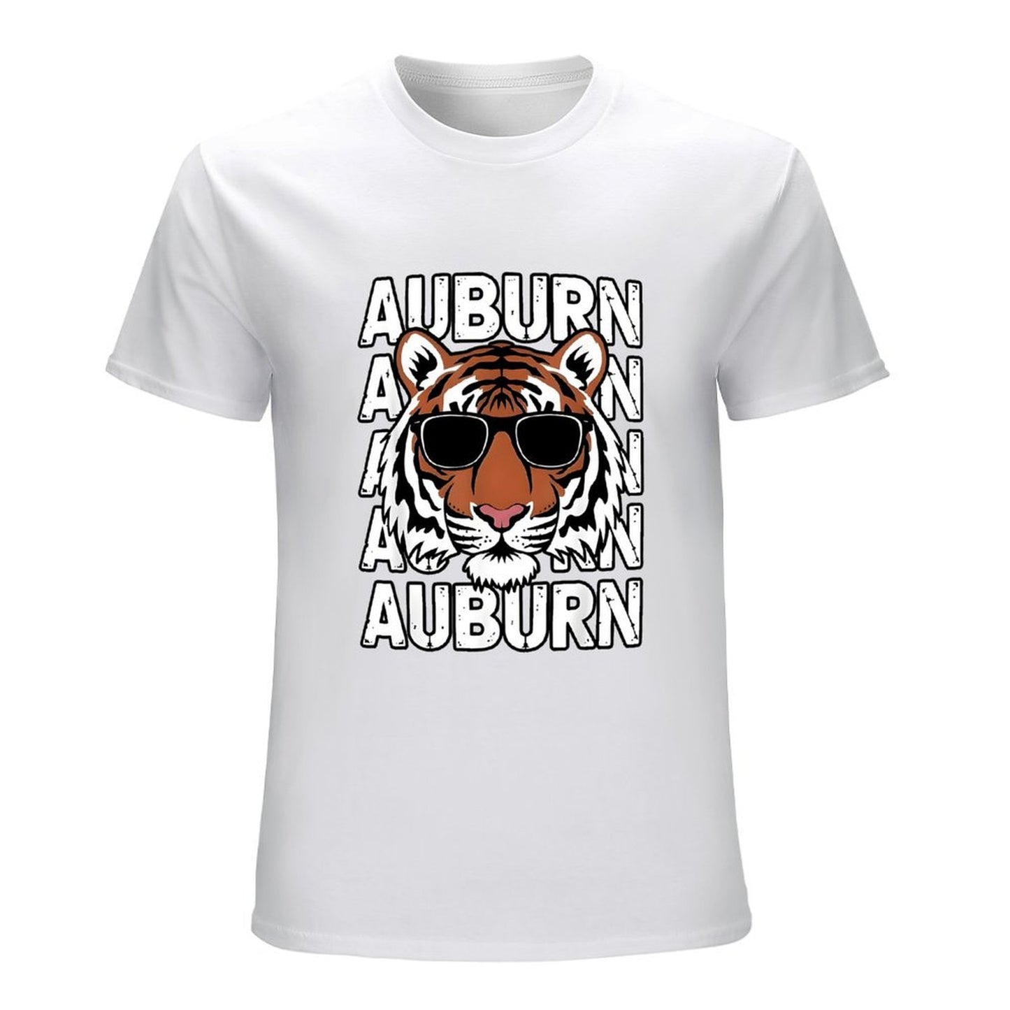 Inkmay Casual Cotton T-shirt Auburn Tiger With Sunglasses Pattern Print Unisex T-shirtSeamless ClassicSeries T-Shirt