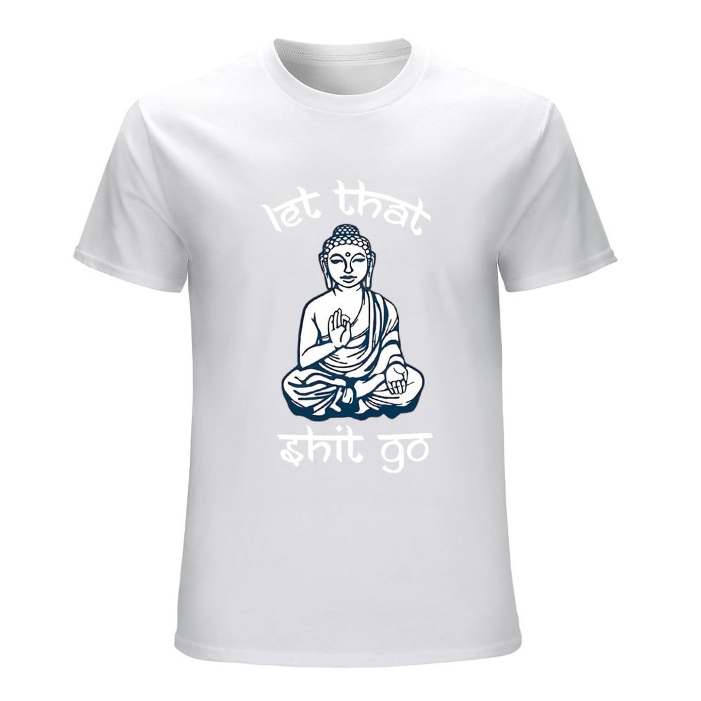 Inkmay Casual Cotton T-shirt Buddha Sitting In Meditation Pose Art Unisex T-shirtEdition Colorfast T-Shirt