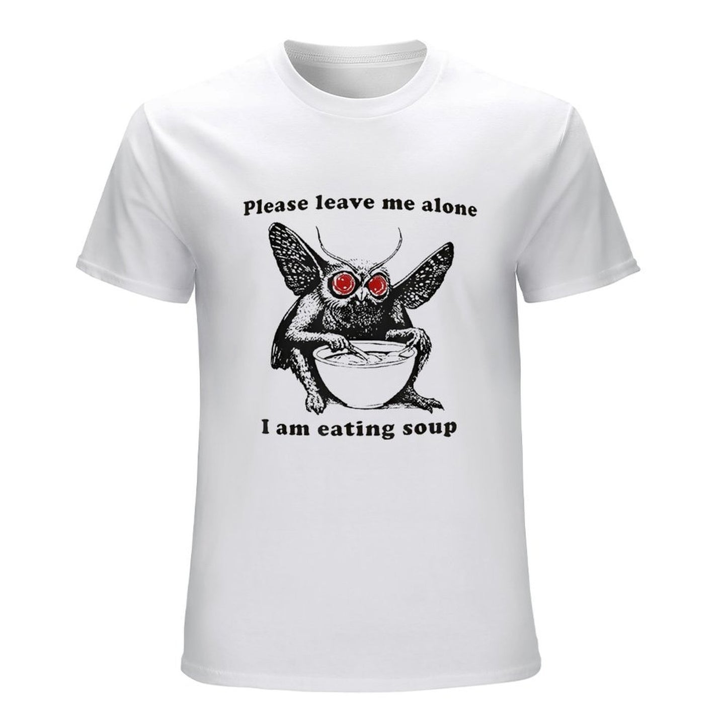 Inkmay Casual Cotton T-shirt Moth Eating Soup With Red Eyes Unisex T-shirtStandard SmoothWear T-Shirt