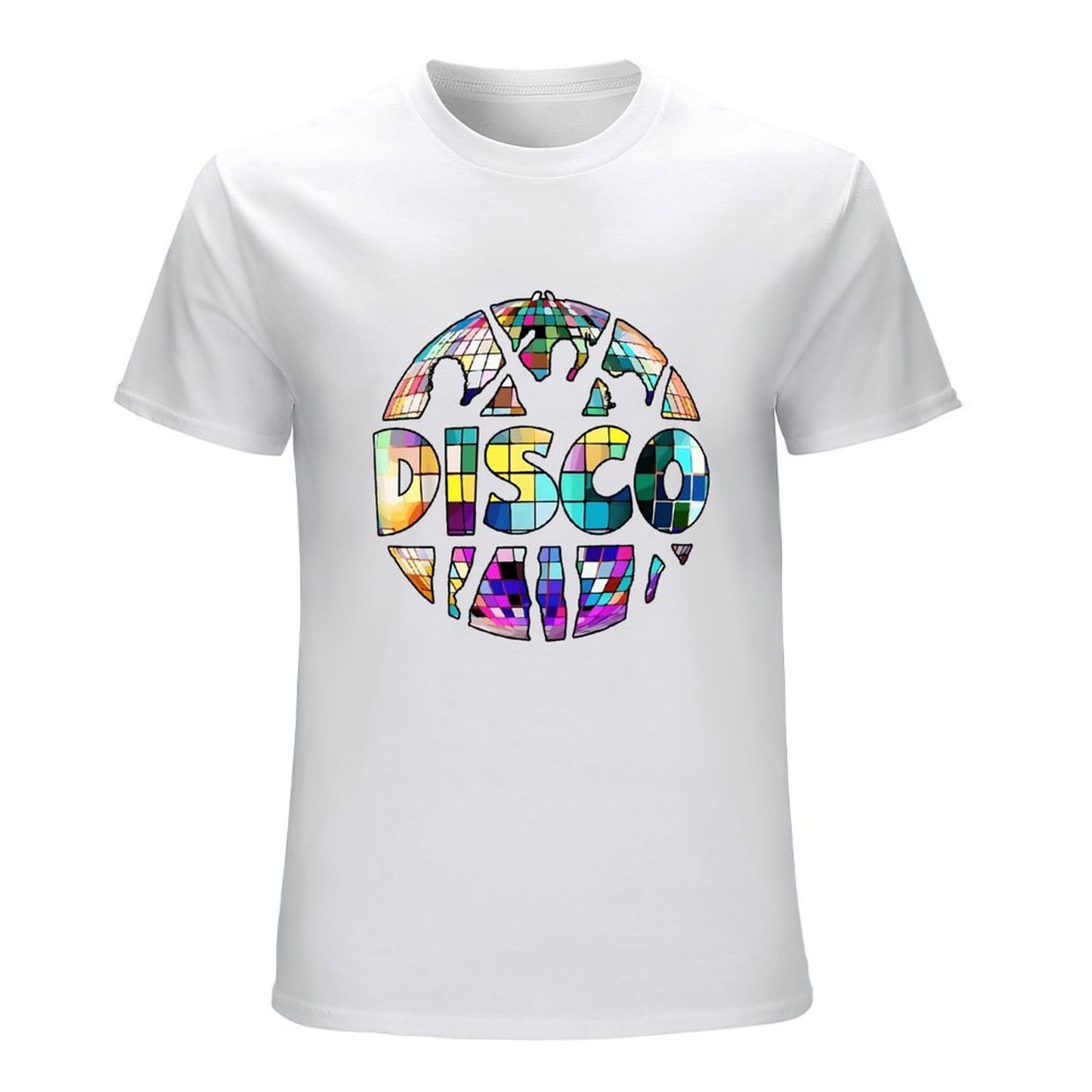 Inkmay Casual Cotton T-shirt Colorful Disco Ball Pattern Print Design Unisex T-shirt
