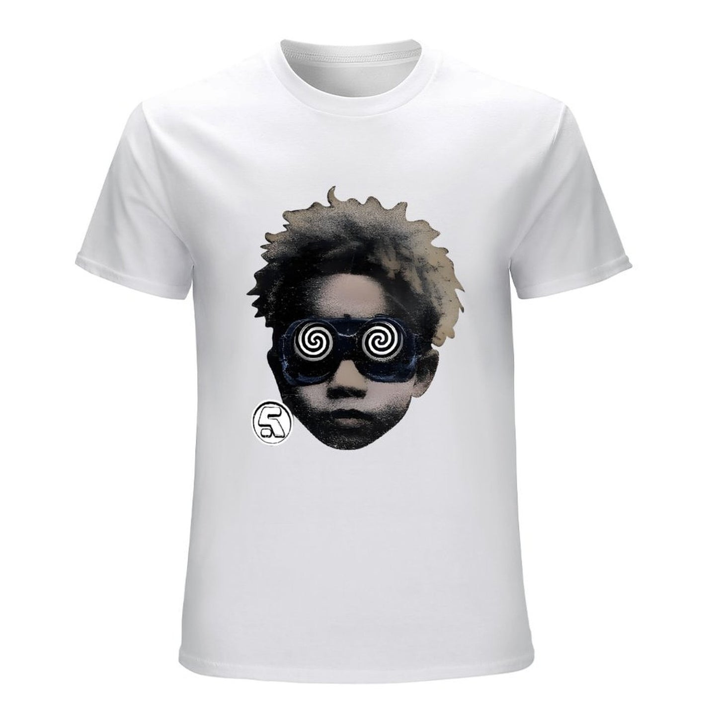 Inkmay Casual Cotton T-shirt Stylish Artistic Face With Swirl Glasses Unisex T-shirtTrueFit Print-Ready T-Shirt