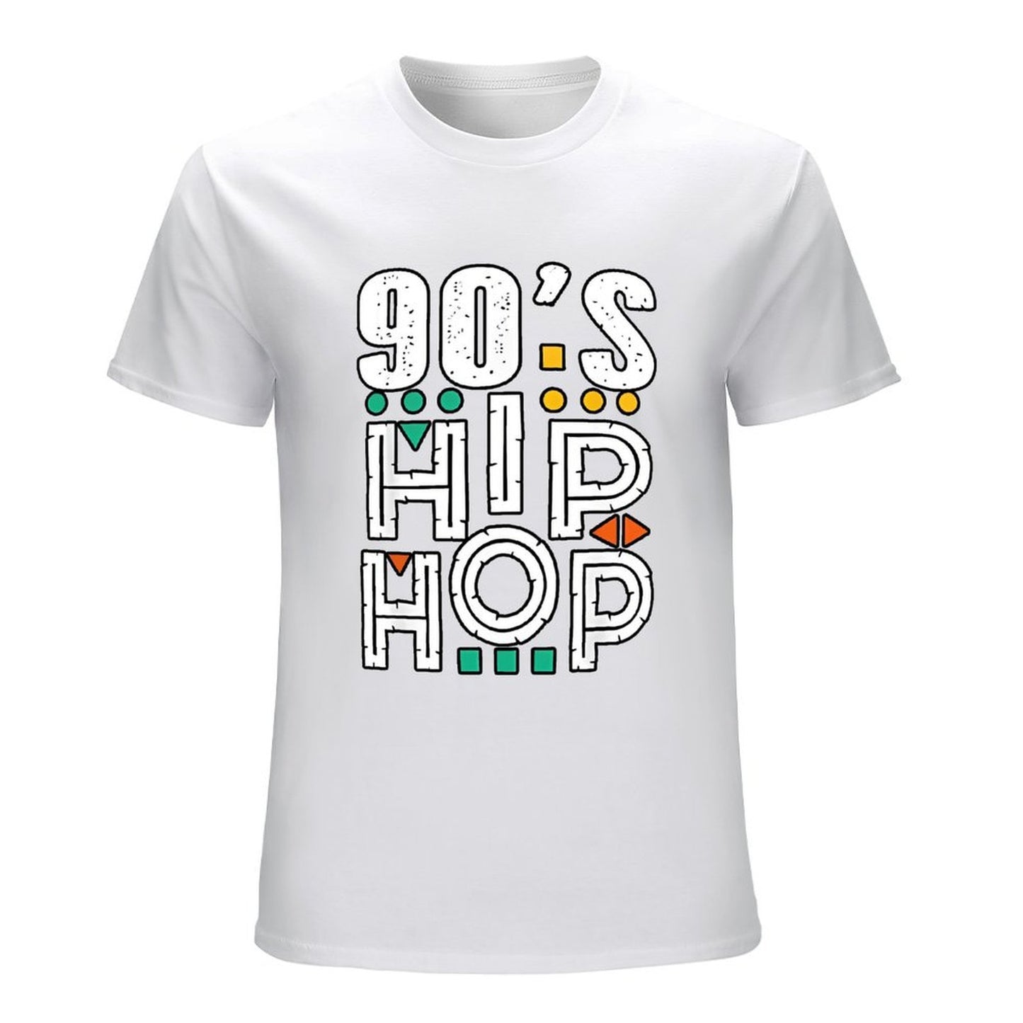 Inkmay Casual Cotton T-shirt Nineties Hip Hop Pattern Print Design Unisex T-shirtHeavyweight Simple T-Shirt