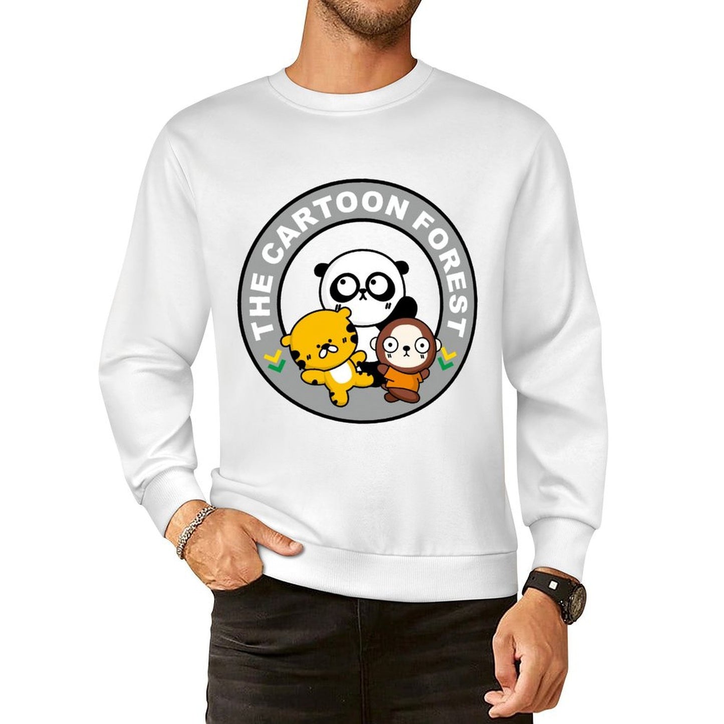 Front Patterned Long Sleeve TopMidweight Batch-Printed