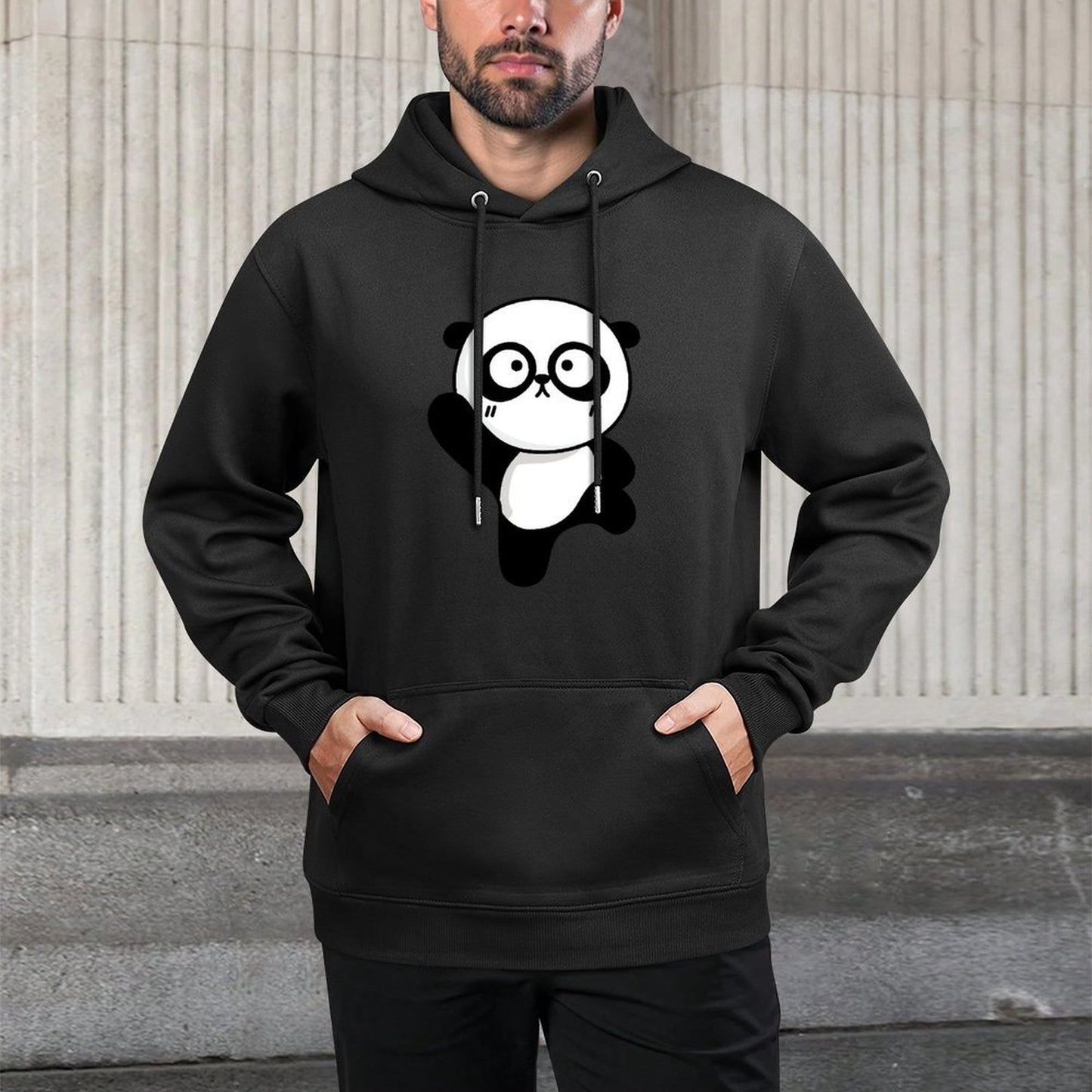 Soft-Touch Urban Front Graphic Hoodies