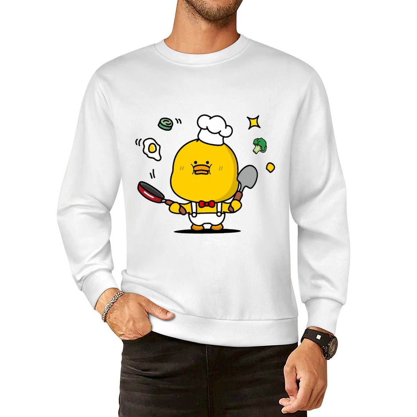 Front Patterned Long Sleeve TopFade-Resistant Lightweight