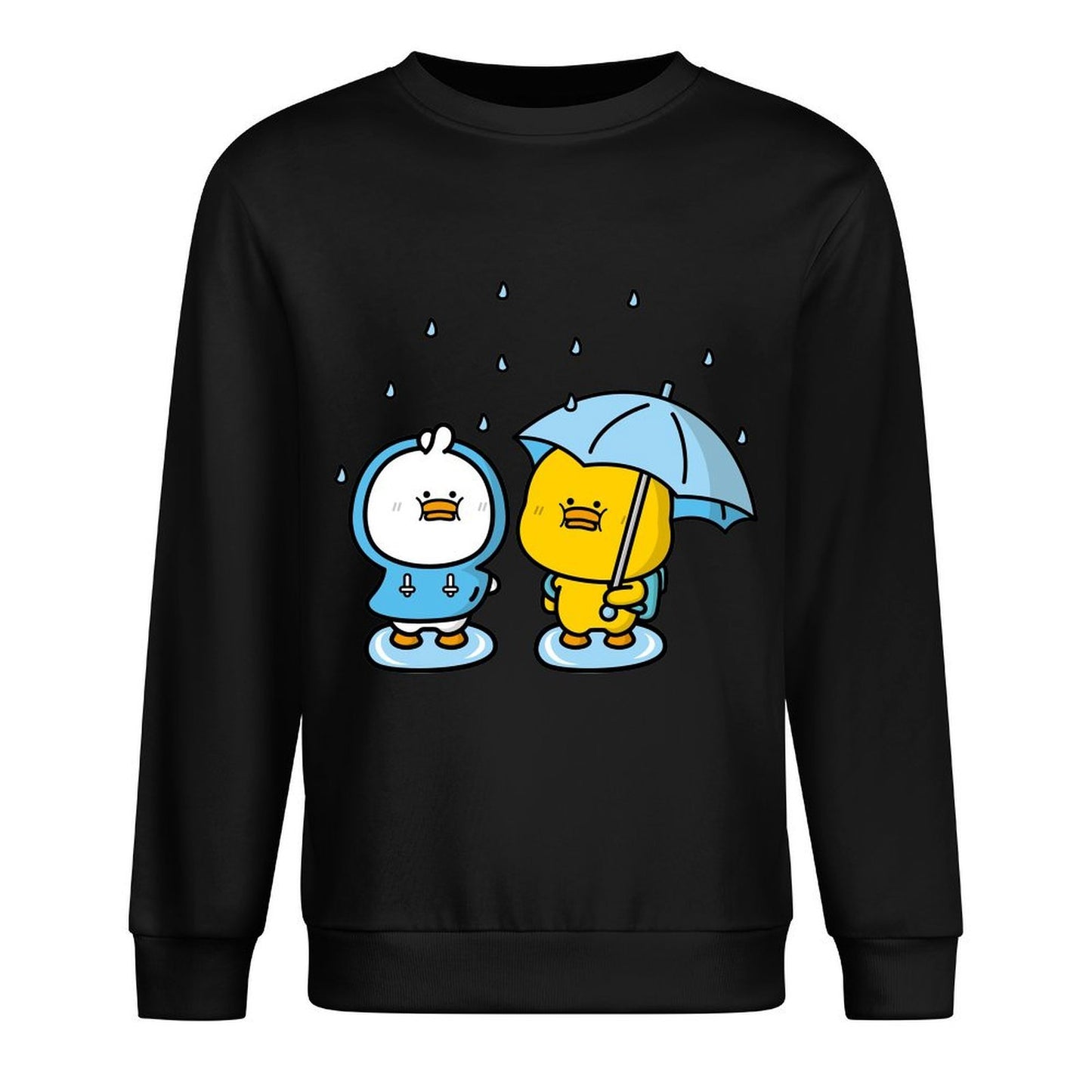 Front Patterned Long Sleeve TopCrewneck Colorfast