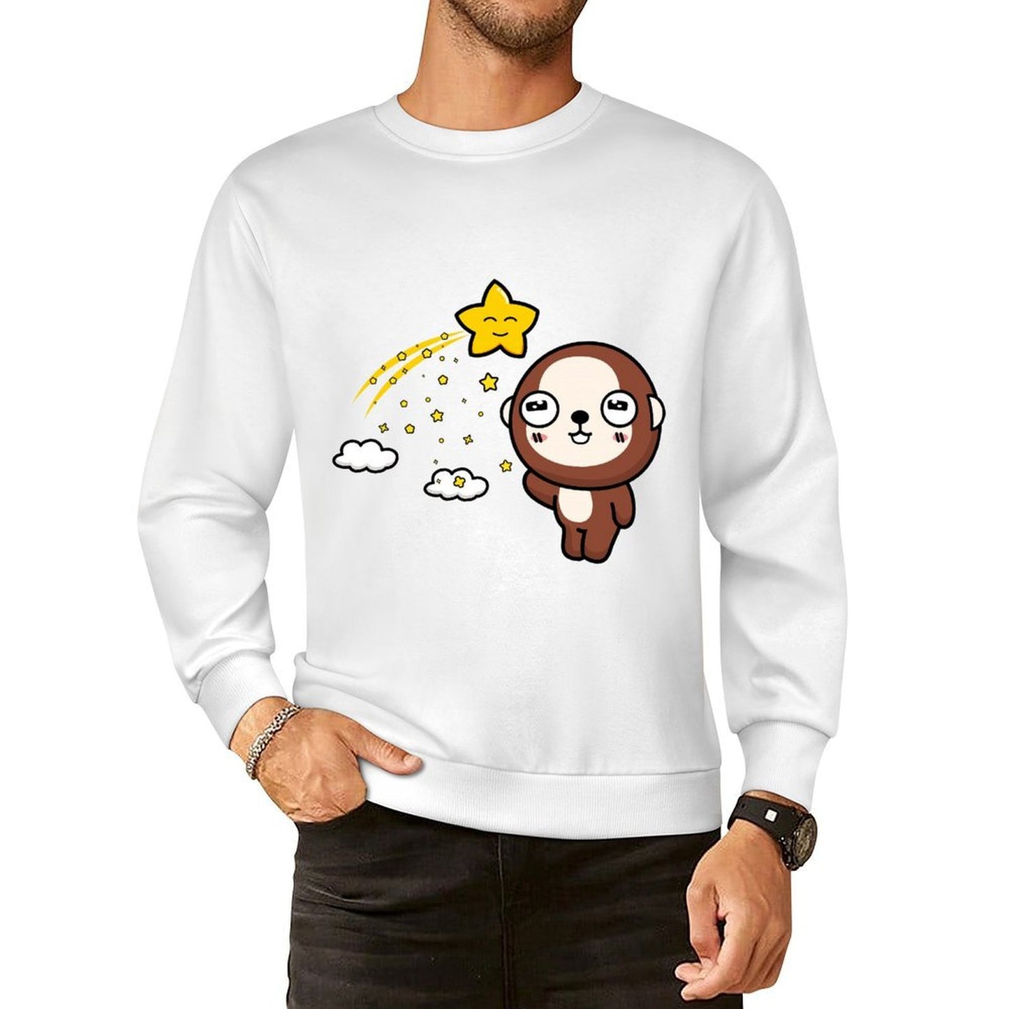 Front Patterned Long Sleeve TopComfort AllDay