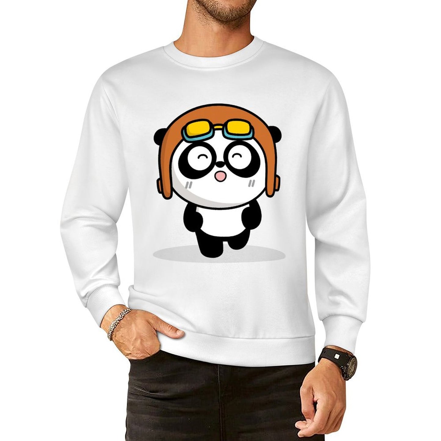 Front Patterned Long Sleeve TopFade-Proof StreetStyle