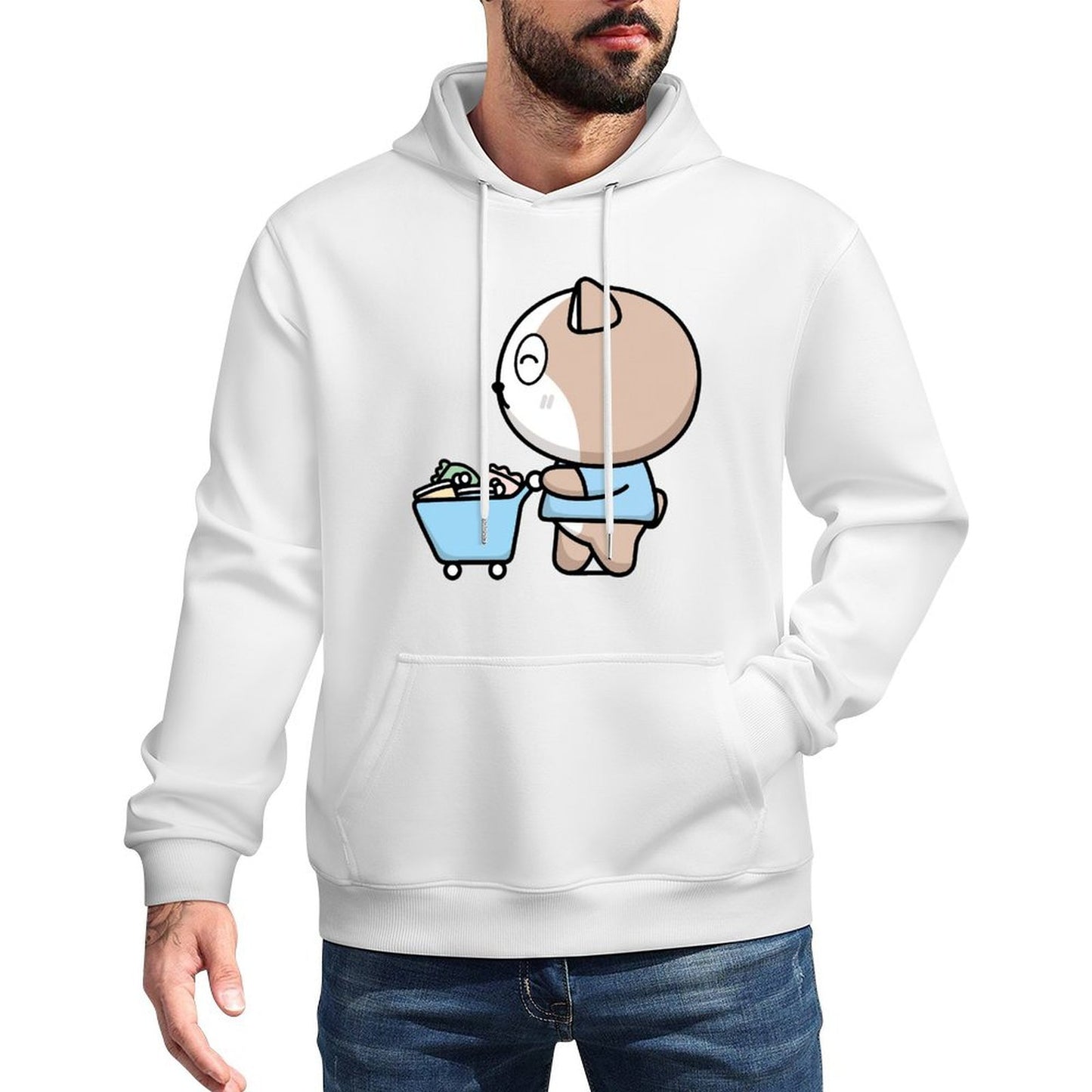 Slim Fit Natural Front Graphic Hoodies