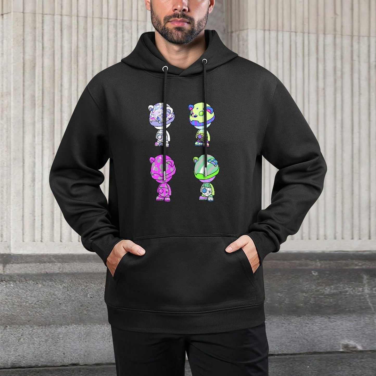 IPIB 250g Hooded Pocket Sweatshirt Front GraphicMen's Hooded  Sweatshirt6000073-4