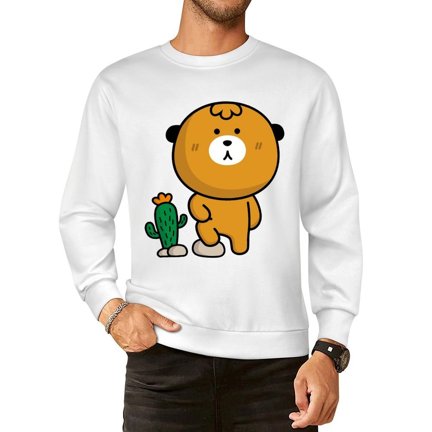 Front Patterned Long Sleeve TopStudio SmoothWear