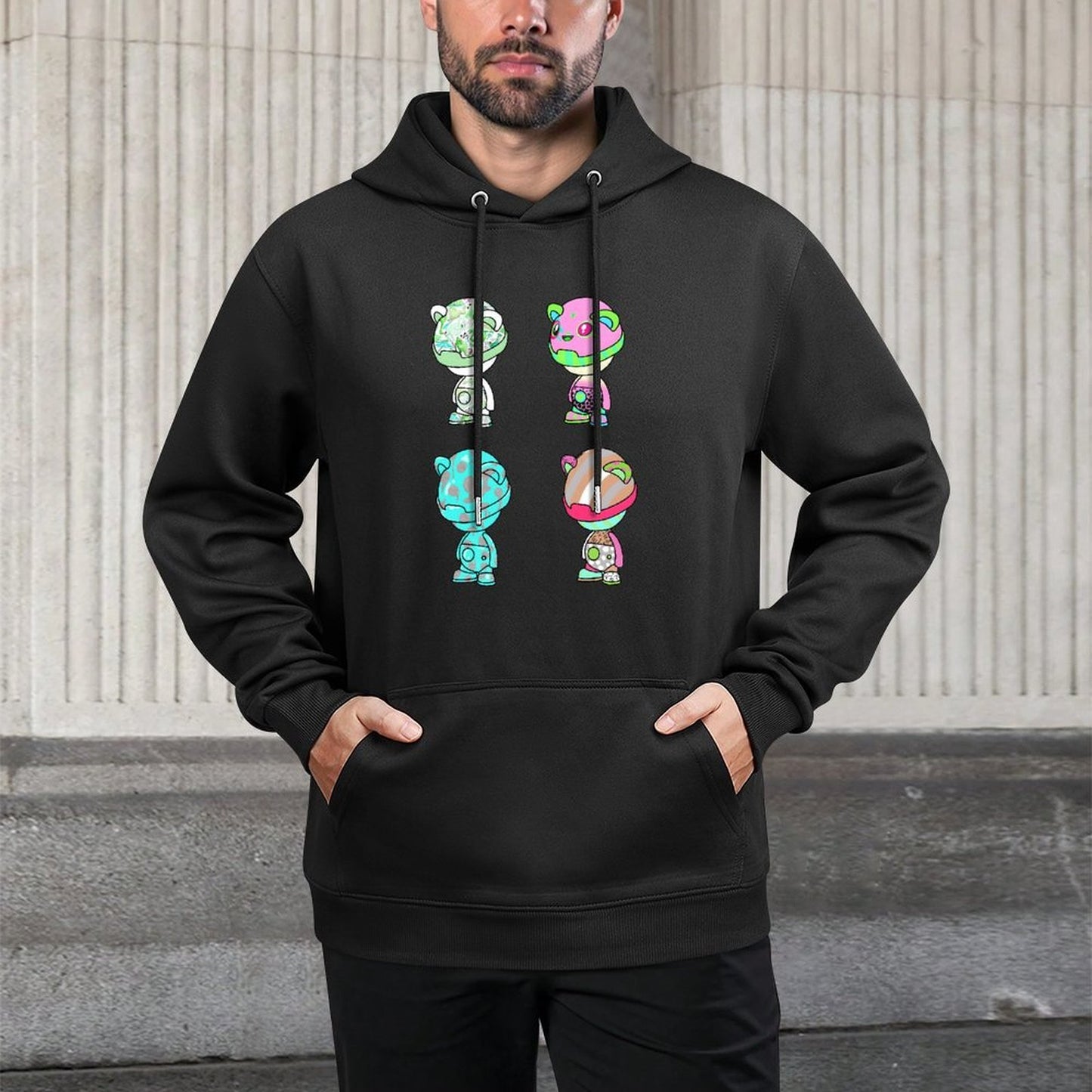 IPIB 250g Hooded Pocket Sweatshirt Front GraphicMen's Hooded  Sweatshirt6000073-5