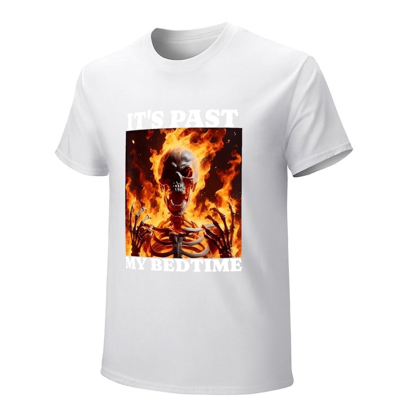 Inkmay Casual Cotton T-shirt Flaming Skeleton Artwork Boldly Printed Design Unisex T-shirtPromotional Lifestyle T-Shirt