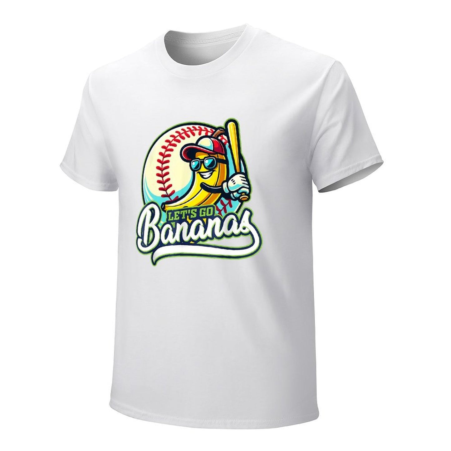 Inkmay Casual Cotton T-shirt Baseball Banana Holding Bat Let S Unisex T-shirtFresh ComfortLine T-Shirt