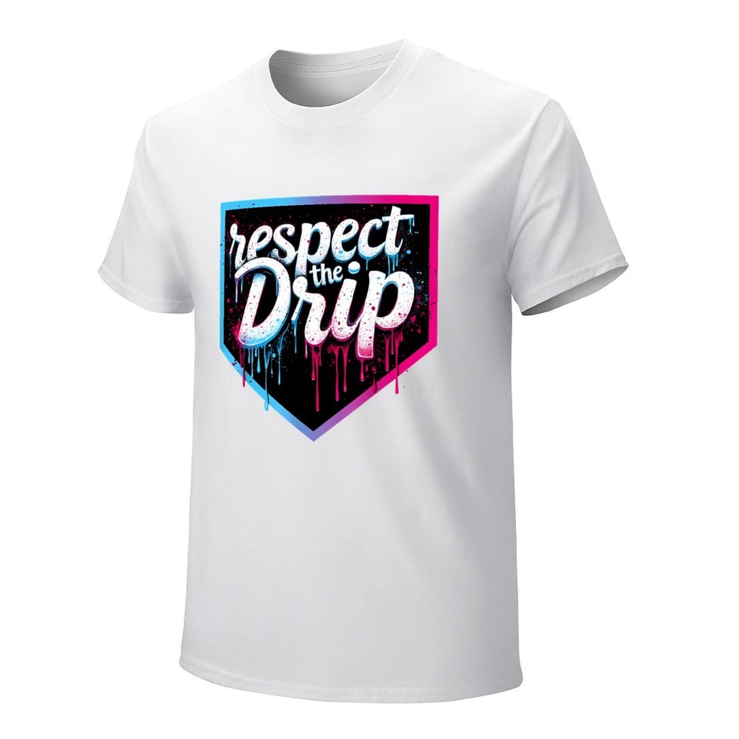 Inkmay Casual Cotton T-shirt Respect The Drip Artistic Design Prints Unisex T-shirtCoreLine EverydayWear T-Shirt