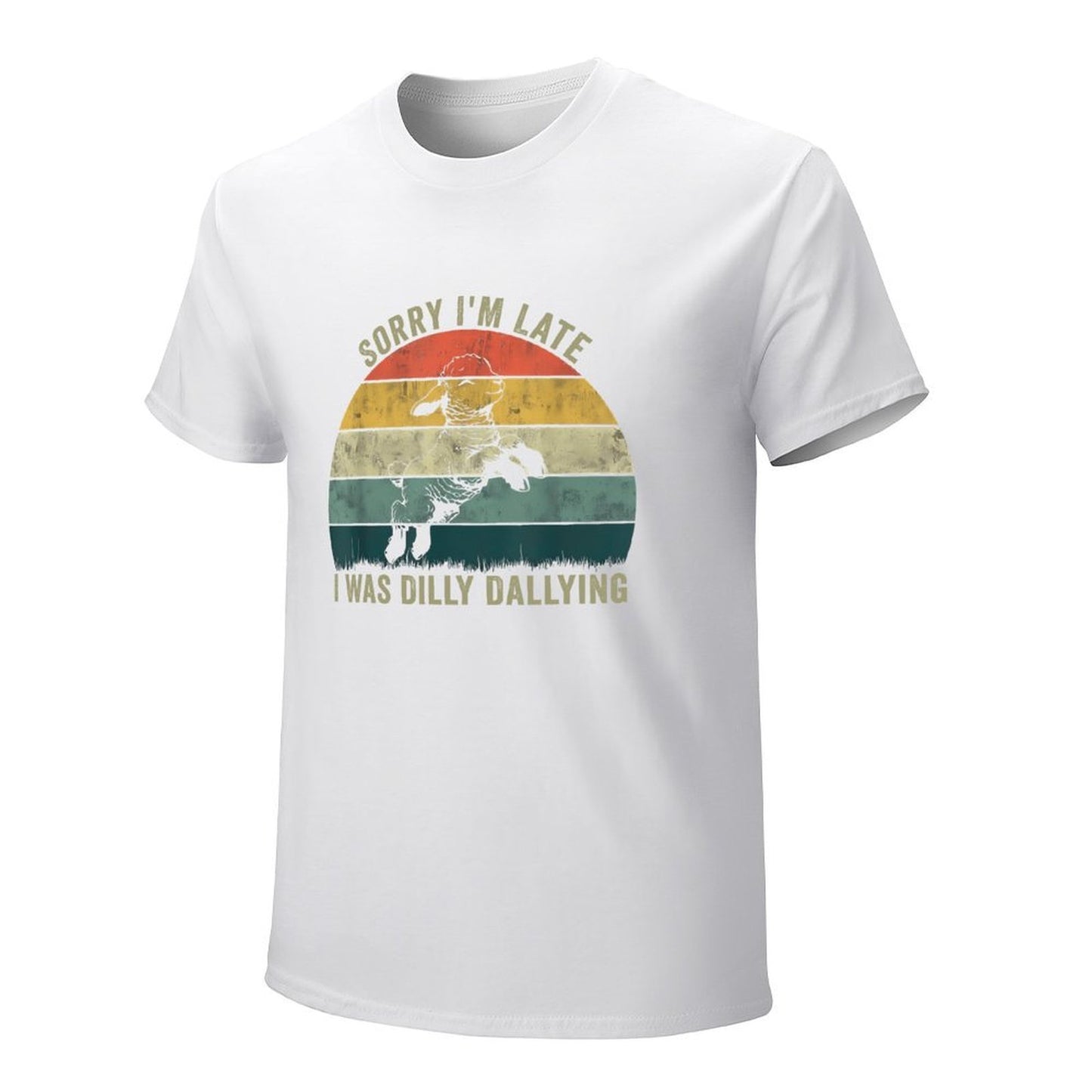 Inkmay Casual Cotton T-shirt Colorful Abstract Design With Layered Texture Unisex T-shirtSeries Heat-Transfer T-Shirt
