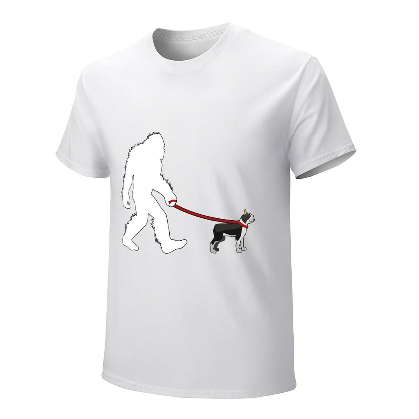 Inkmay Casual Cotton T-shirt Cute French Bulldog Lying Down Playfully Unisex T-shirtPrinted Soft T-Shirt
