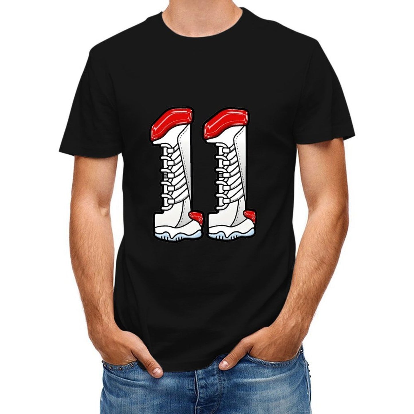 Inkmay Casual Cotton T-shirt White Boots With Red Accents Unisex T-shirtPure Fundraising T-Shirt