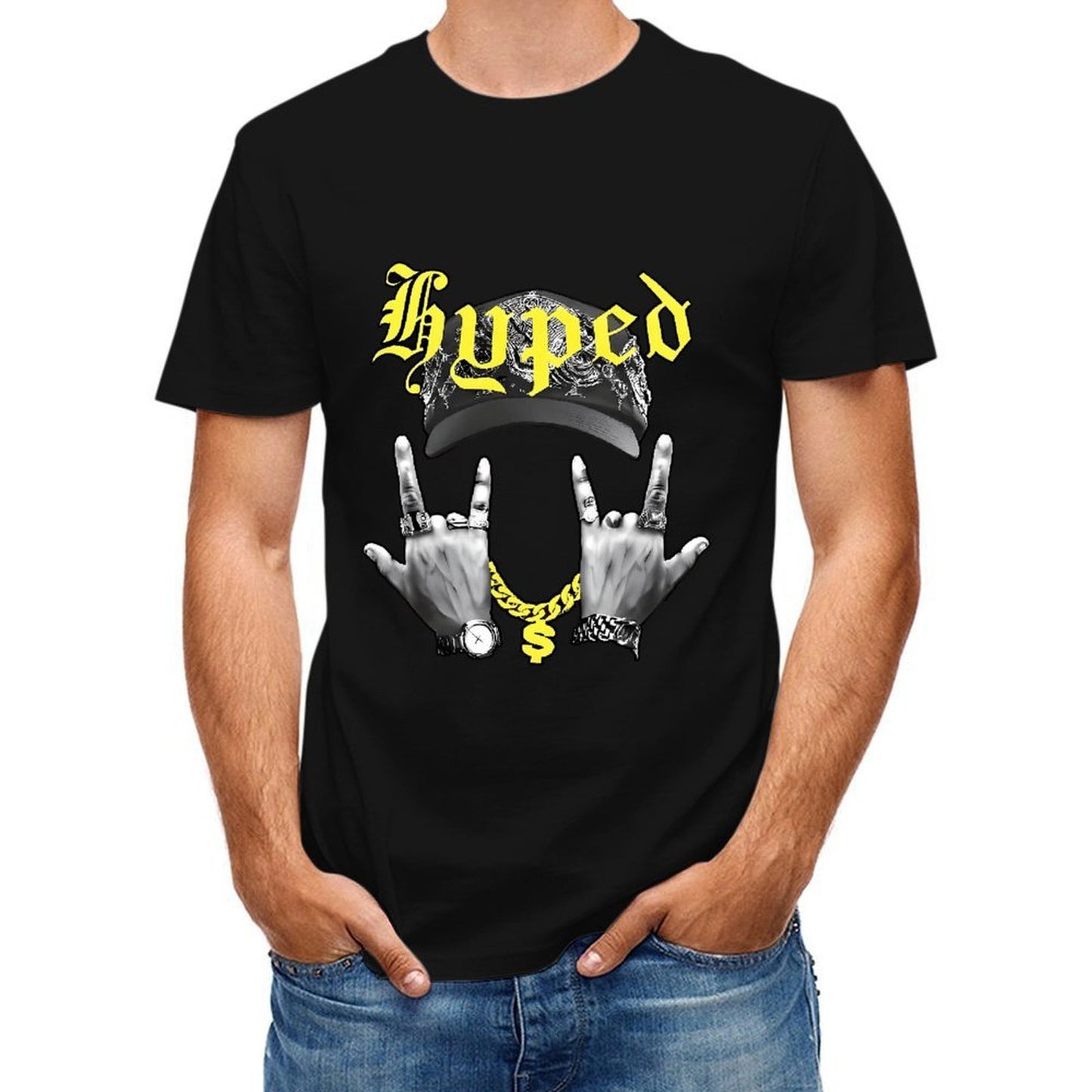 Inkmay Casual Cotton T-shirt Hyped Cap With Intricate Design Art Unisex T-shirtTear-Resistant Unisex T-Shirt