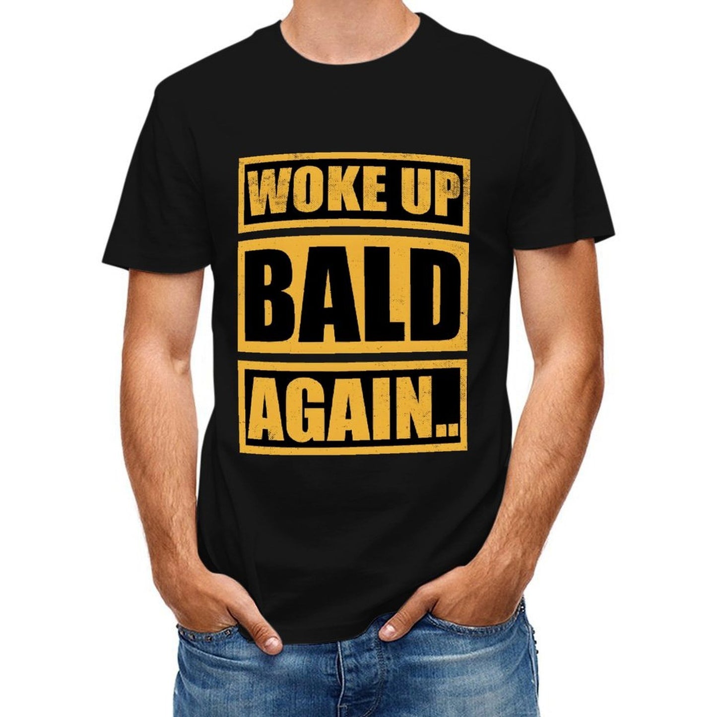 Inkmay Casual Cotton T-shirt Woke Up Bald Again Print Design Unisex T-shirtPremium Recycled T-Shirt