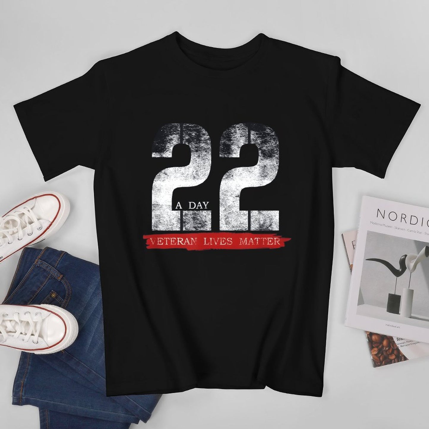 Inkmay Casual Cotton T-shirt A Day Twenty Two Veteran Lives Unisex T-shirtTrueStyle ActiveStyle T-Shirt