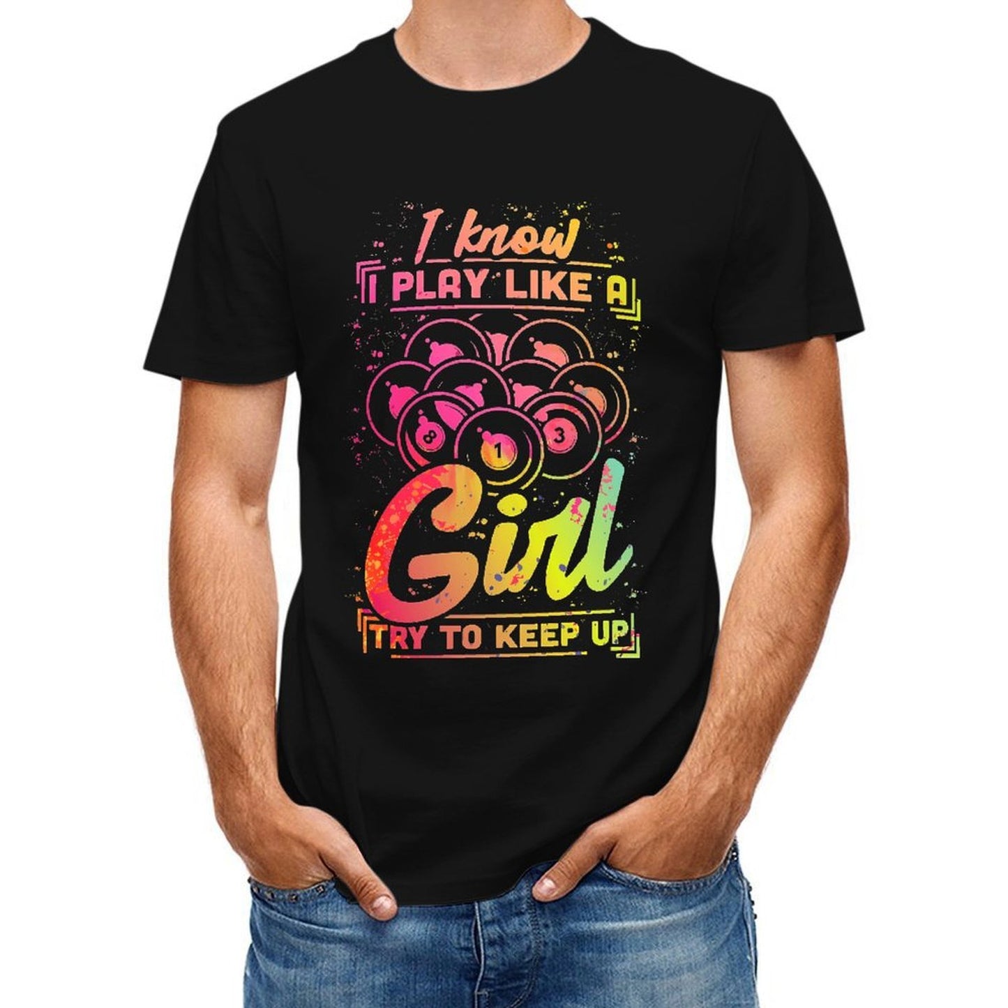 Inkmay Casual Cotton T-shirt Colorful Abstract Art With Text Design Unisex T-shirtLong Lasting RegularFit T-Shirt