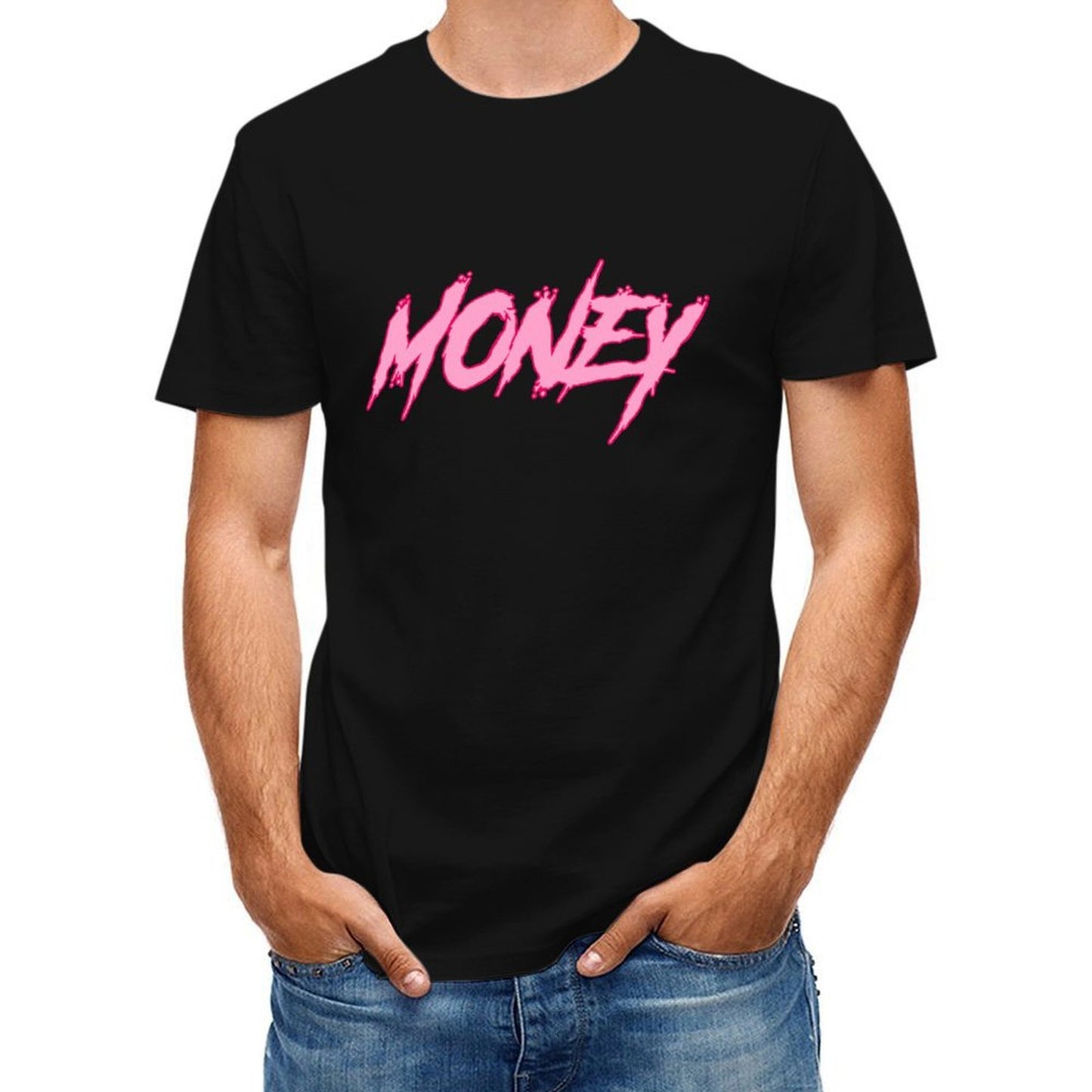 Inkmay Casual Cotton T-shirt Money Text In Pink Colorful Design Unisex T-shirtStudio TimelessComfort T-Shirt