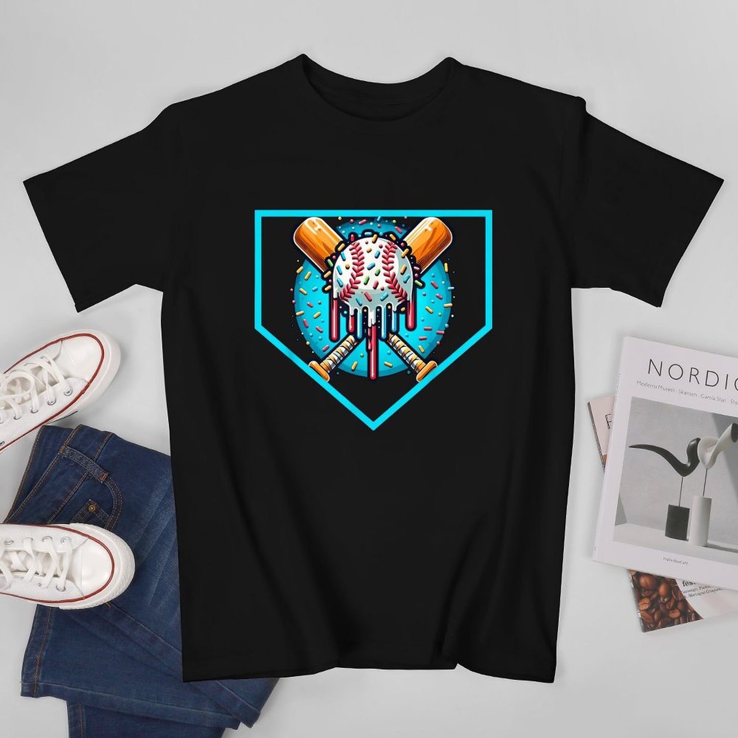 Inkmay Casual Cotton T-shirt Back The Blue Police Support Design Unisex T-shirtNatural Indoor T-Shirt