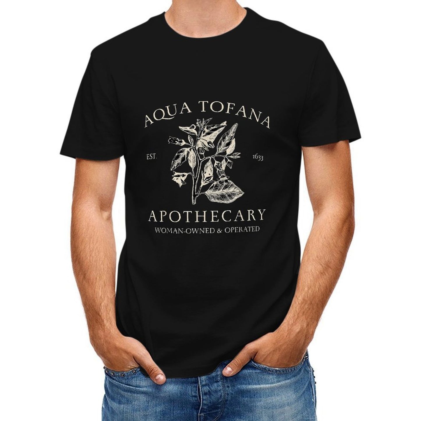 Inkmay Casual Cotton T-shirt Aqua Tofana Apothecary Woman Owned Operated Unisex T-shirtActiveLine SoftFeel T-Shirt