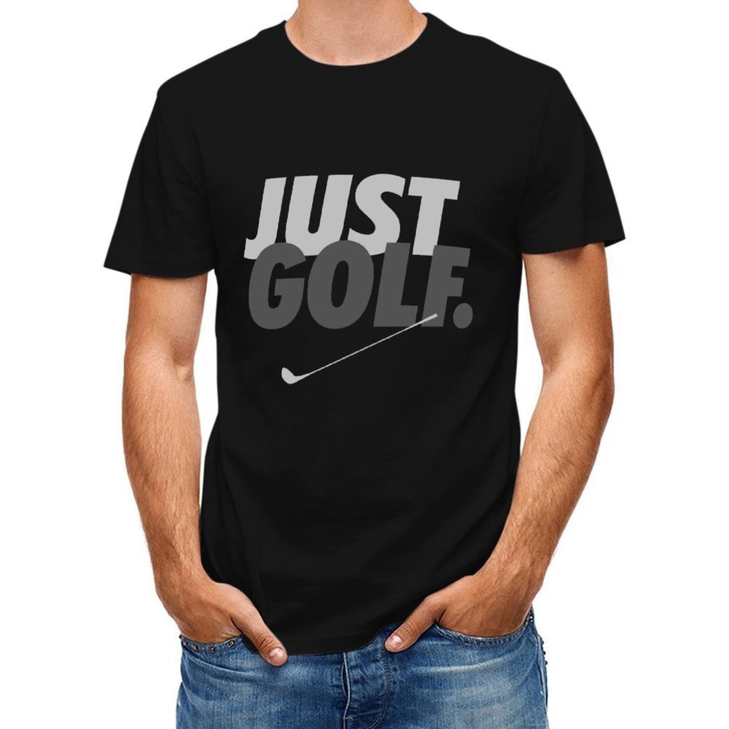 Inkmay Casual Cotton T-shirt Abstract Mountain Design With Stick Figure Unisex T-shirtOn-Demand Slim Fit T-Shirt