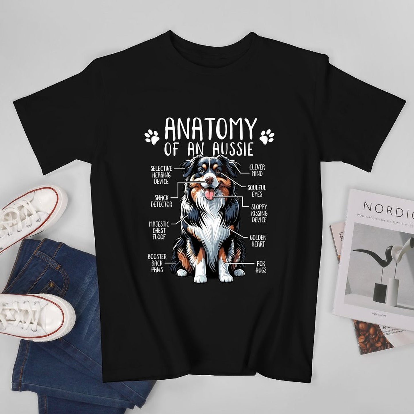 Inkmay Casual Cotton T-shirt Dog With Colorful Fur Pattern Unisex T-shirtEdition SimpleFit T-Shirt