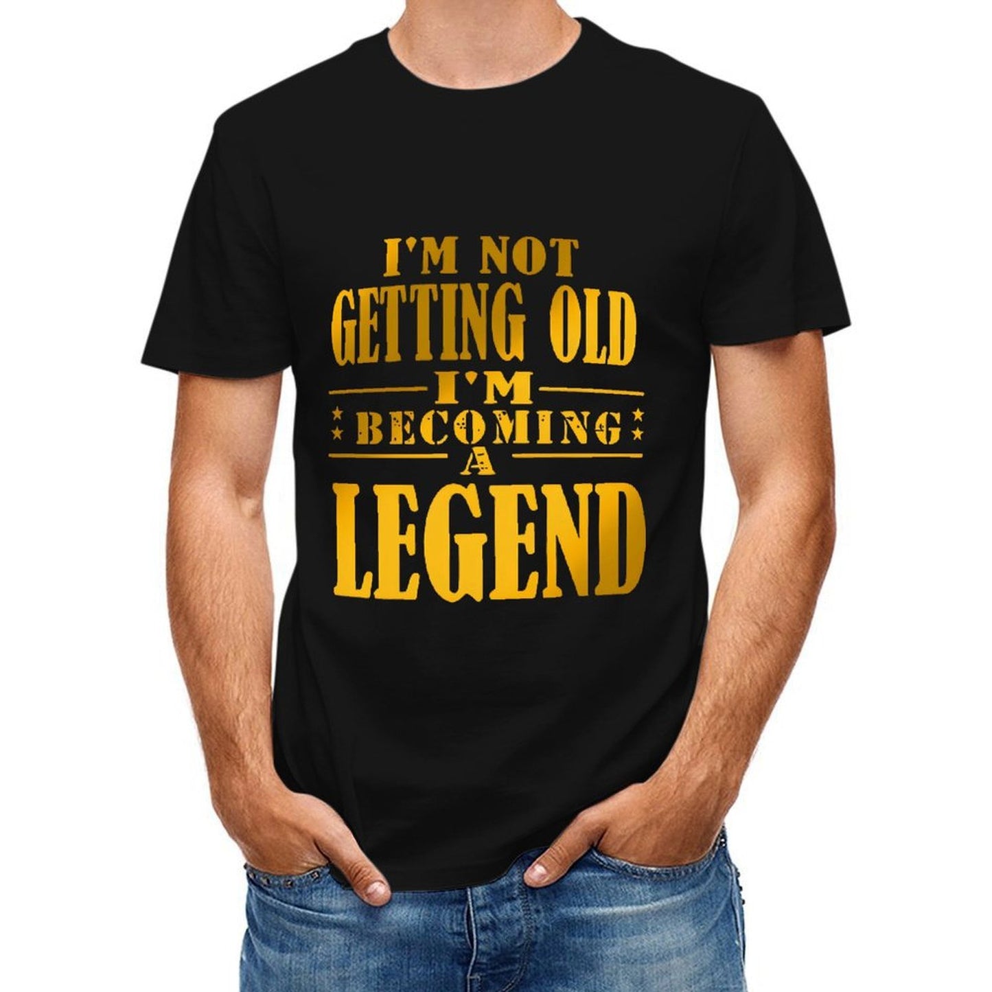 Inkmay Casual Cotton T-shirt Becoming A Legend Print Design Art Unisex T-shirtCrewneck Logo-Ready T-Shirt