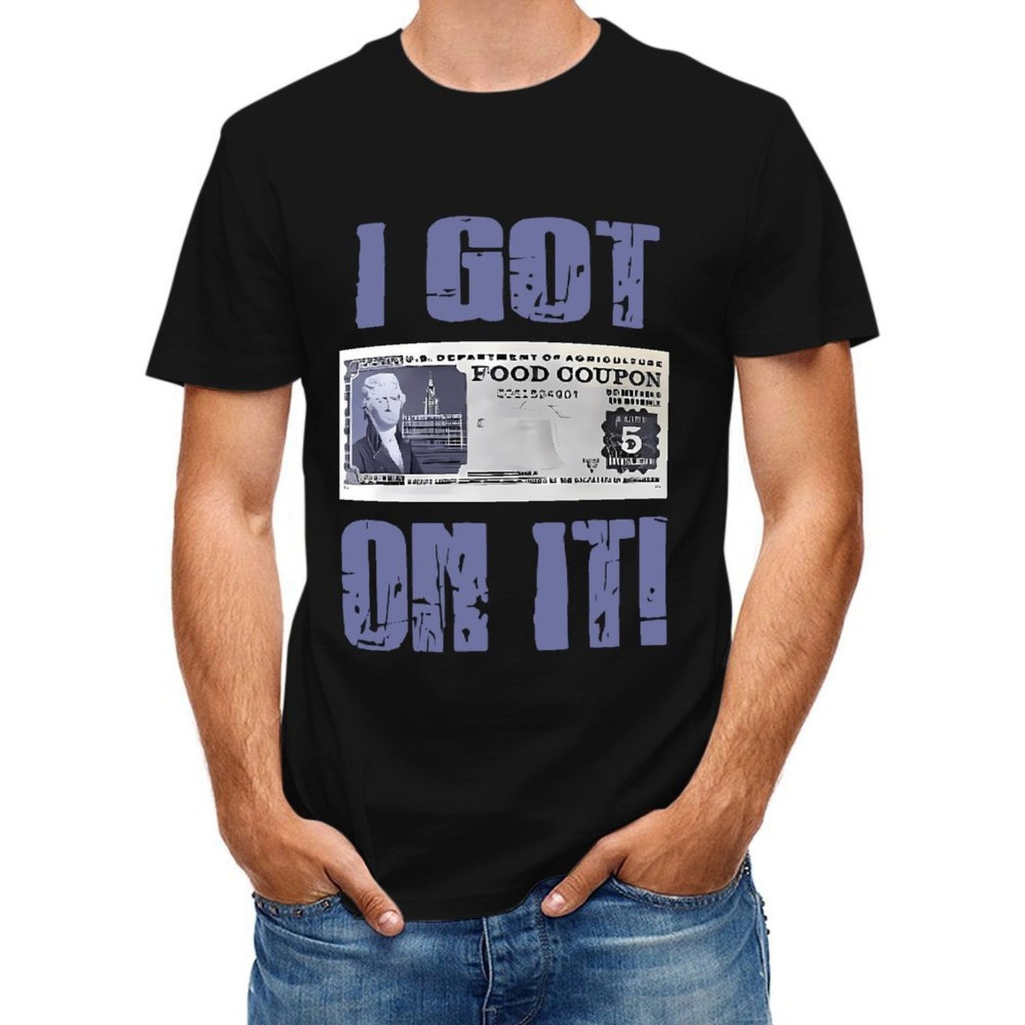 Inkmay Casual Cotton T-shirt Food Coupon Design With Jefferson Pattern Unisex T-shirtHeavyweight Design-Your-Own T-Shirt