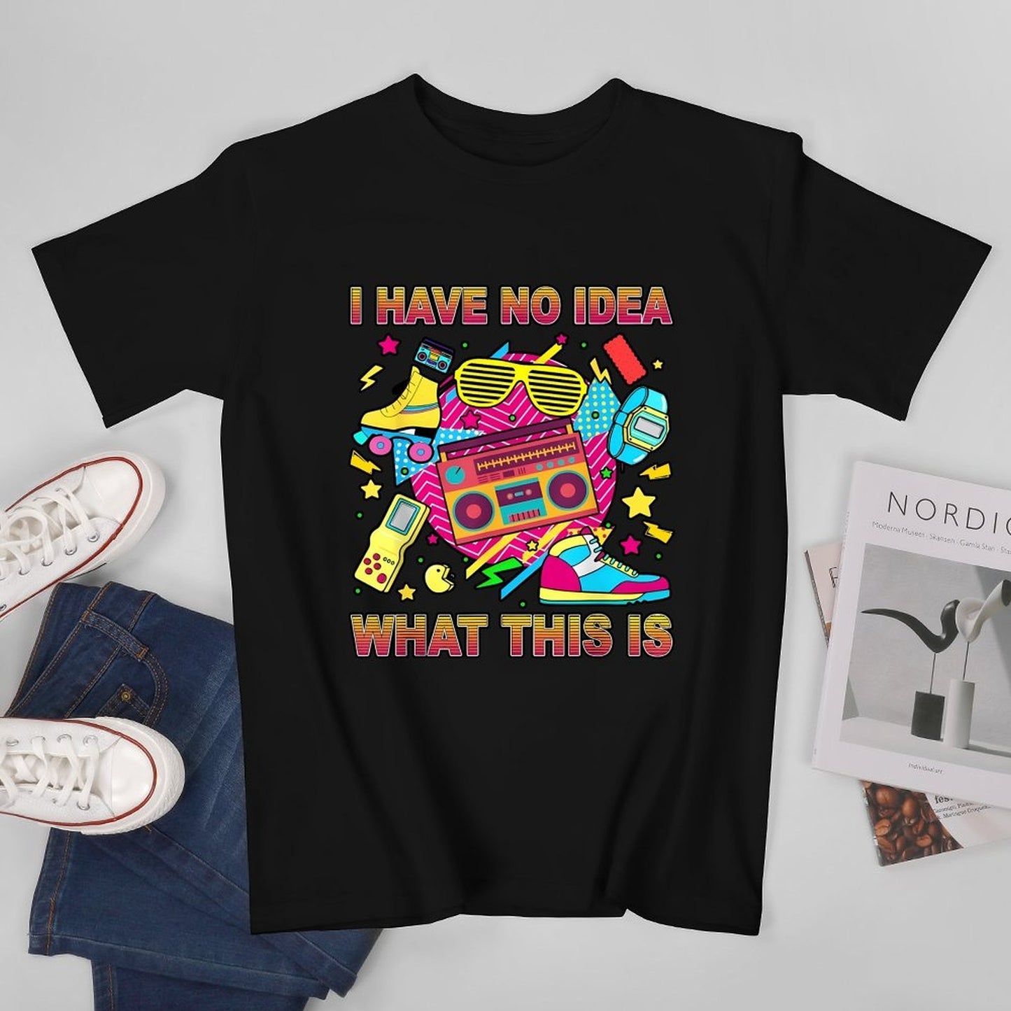 Inkmay Casual Cotton T-shirt Bright Retro Design With Bold Colors Unisex T-shirtEverydayComfort Modern T-Shirt