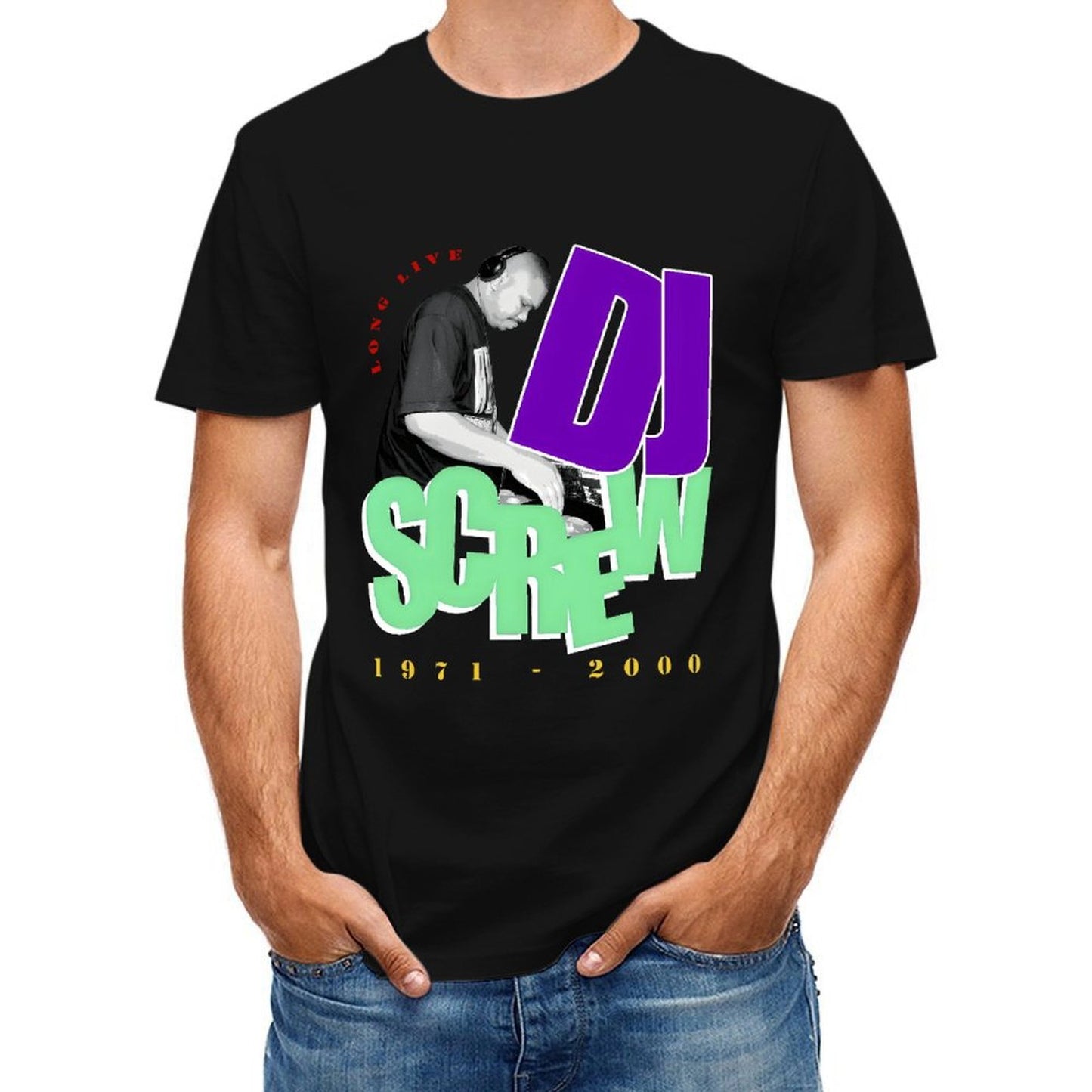 Inkmay Casual Cotton T-shirt Dj Screw Music Artwork Design Prints Unisex T-shirt100% Cotton StreetLine T-Shirt