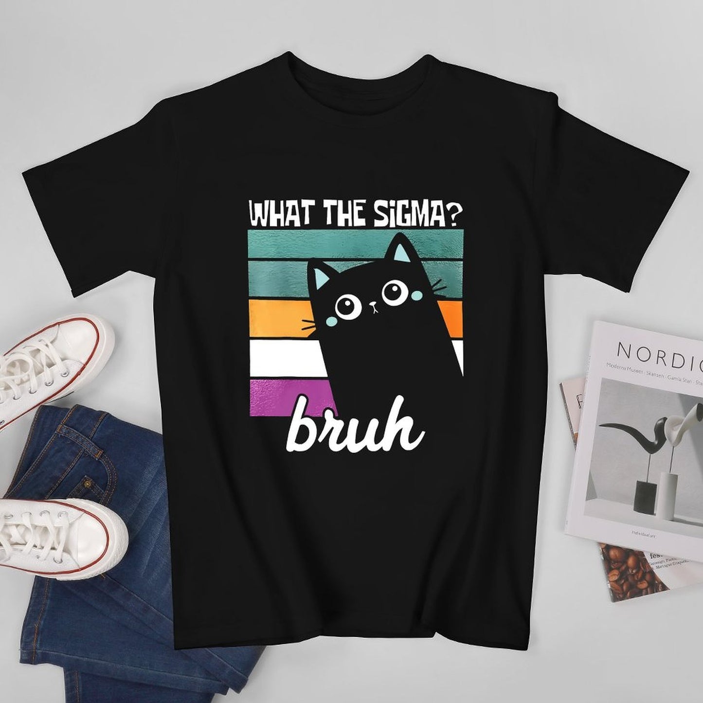 Inkmay Casual Cotton T-shirt Abstract Geometric Shapes In Vibrant Colors Unisex T-shirtBatch-Printed Fresh T-Shirt