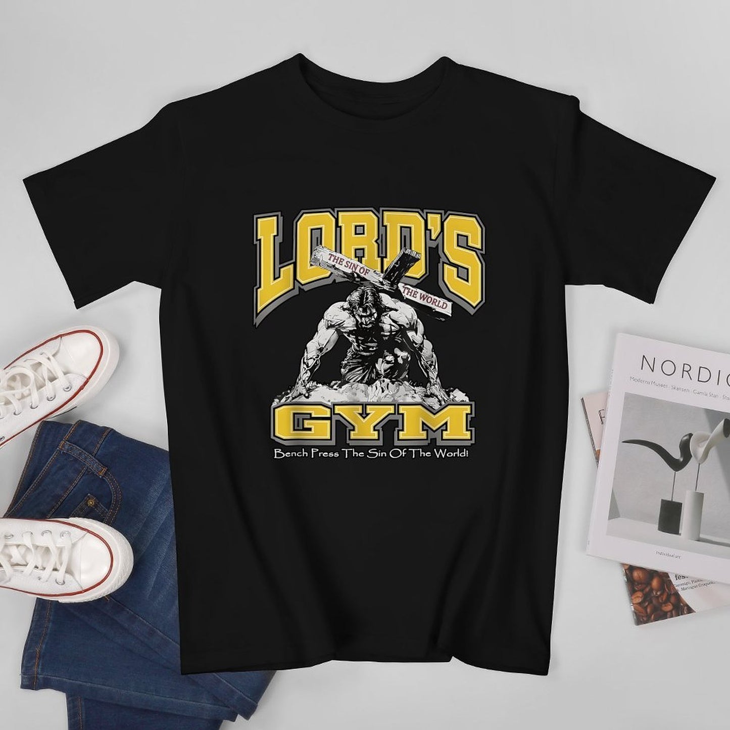Inkmay Casual Cotton T-shirt Lord S Gym Sin Of World Unisex T-shirtEveryday Design-Your-Own T-Shirt