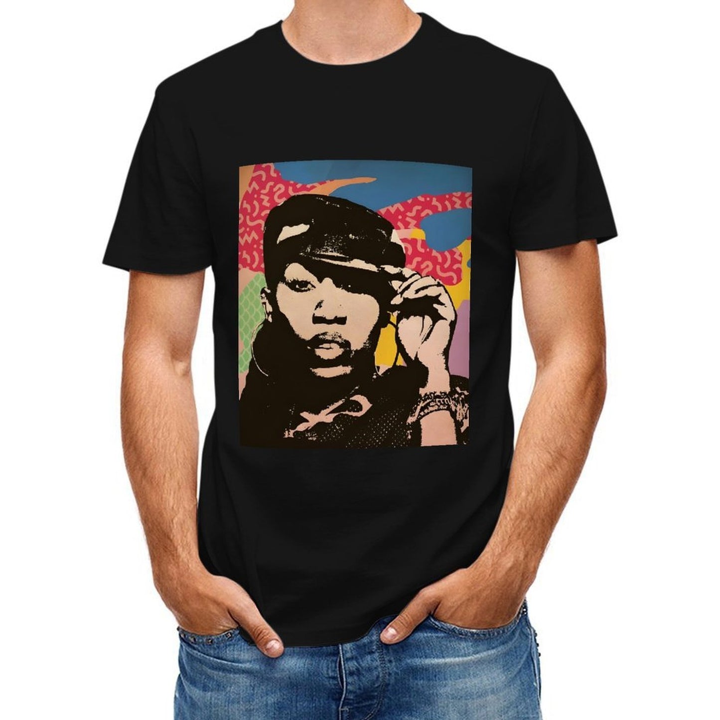 Inkmay Casual Cotton T-shirt Abstract Art With Bold Colors Unisex T-shirtHigh-Quality Relaxed T-Shirt