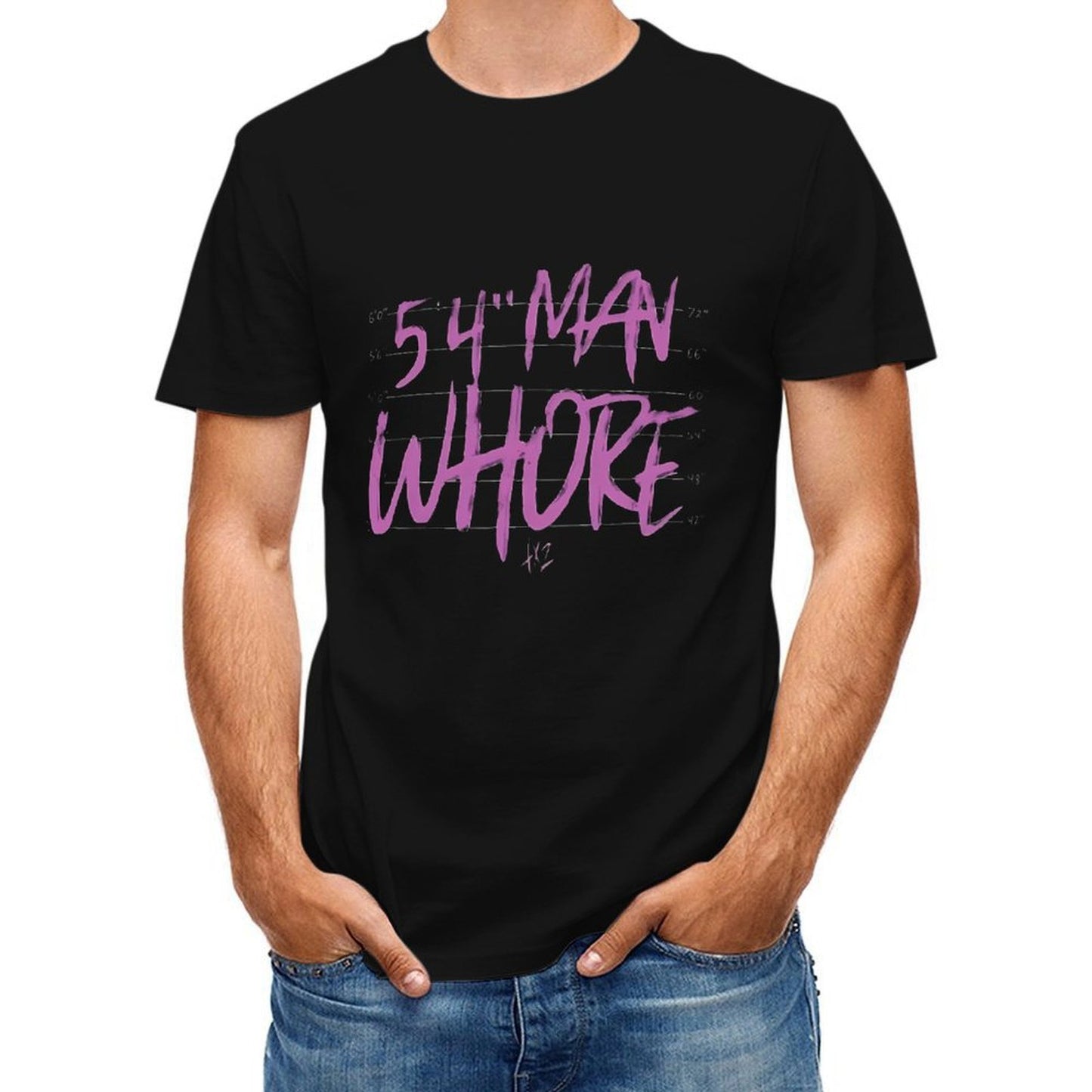 Inkmay Casual Cotton T-shirt Purple Text On Black Background Art Unisex T-shirtSoftstyle Crewneck T-Shirt