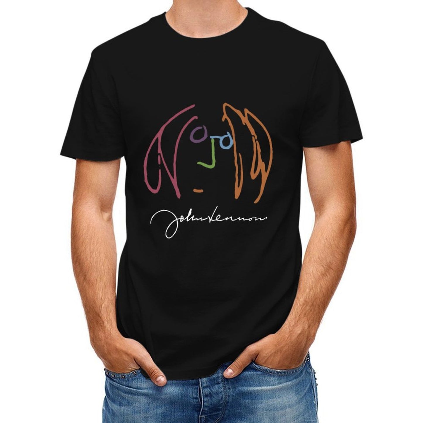 inkmay-casual-cotton-t-shirt-abstract-art-with-colorful-shapes-unisex-t-shirt