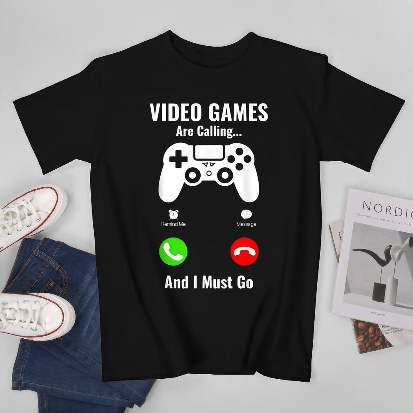 Inkmay Casual Cotton T-shirt Video Games Are Calling And Must Unisex T-shirtClean Edges Standard T-Shirt