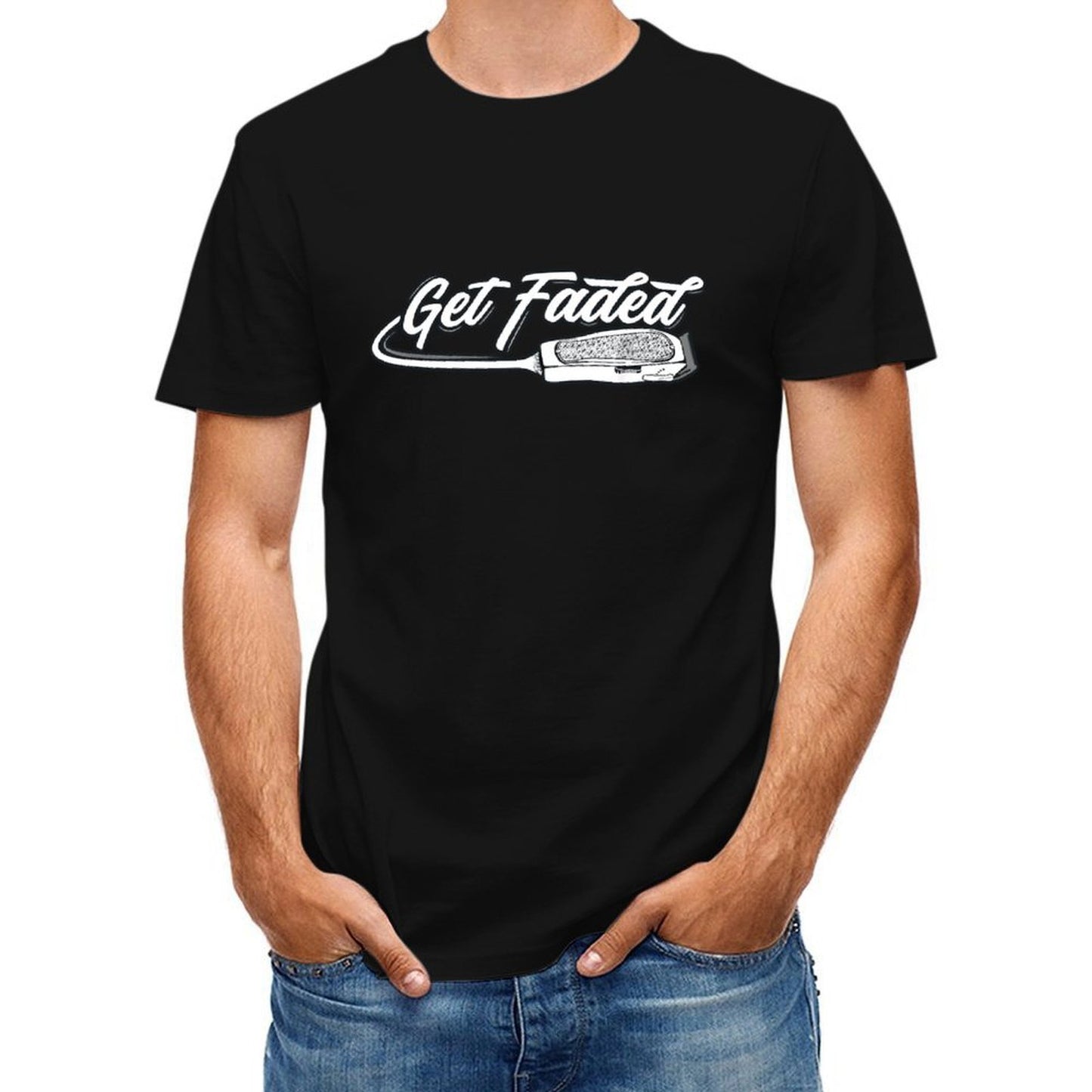 Inkmay Casual Cotton T-shirt Get Faded Razor Blade Design Artwork Unisex T-shirtModern CityStyle T-Shirt