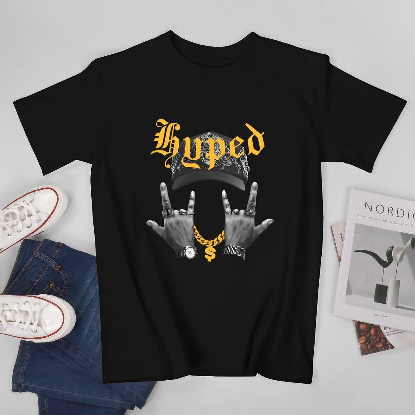 Inkmay Casual Cotton T-shirt Hyped Hat With Intricate Design Art Unisex T-shirtEverydaySeries Everyday T-Shirt