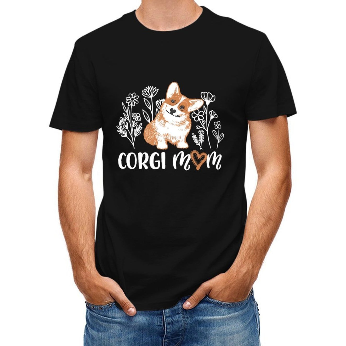 inkmay-casual-cotton-t-shirt-cute-puppy-with-brown-and-white-unisex-t-shirt