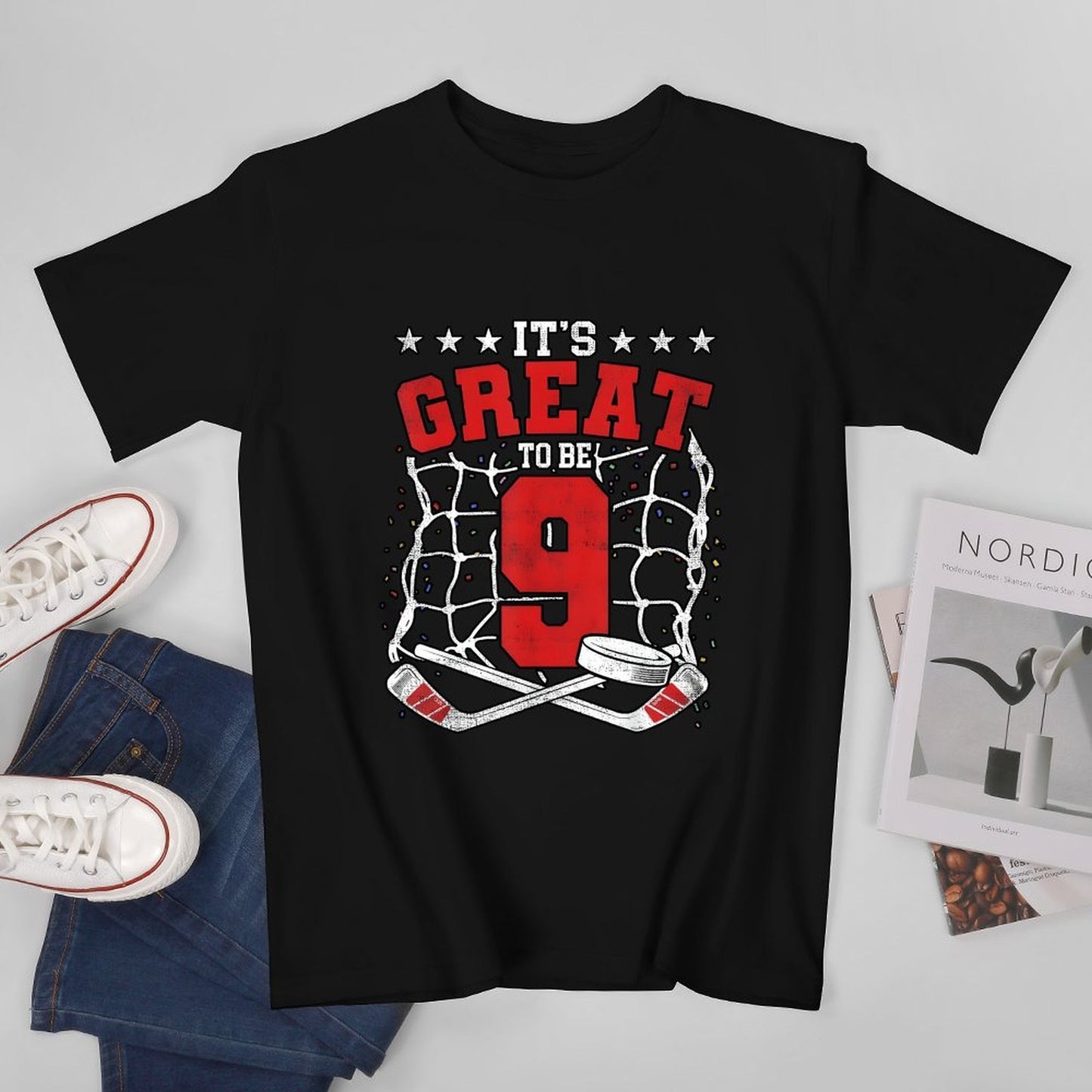 Inkmay Casual Cotton T-shirt It S Great To Be Nine Unisex T-shirtStandard Clean T-Shirt