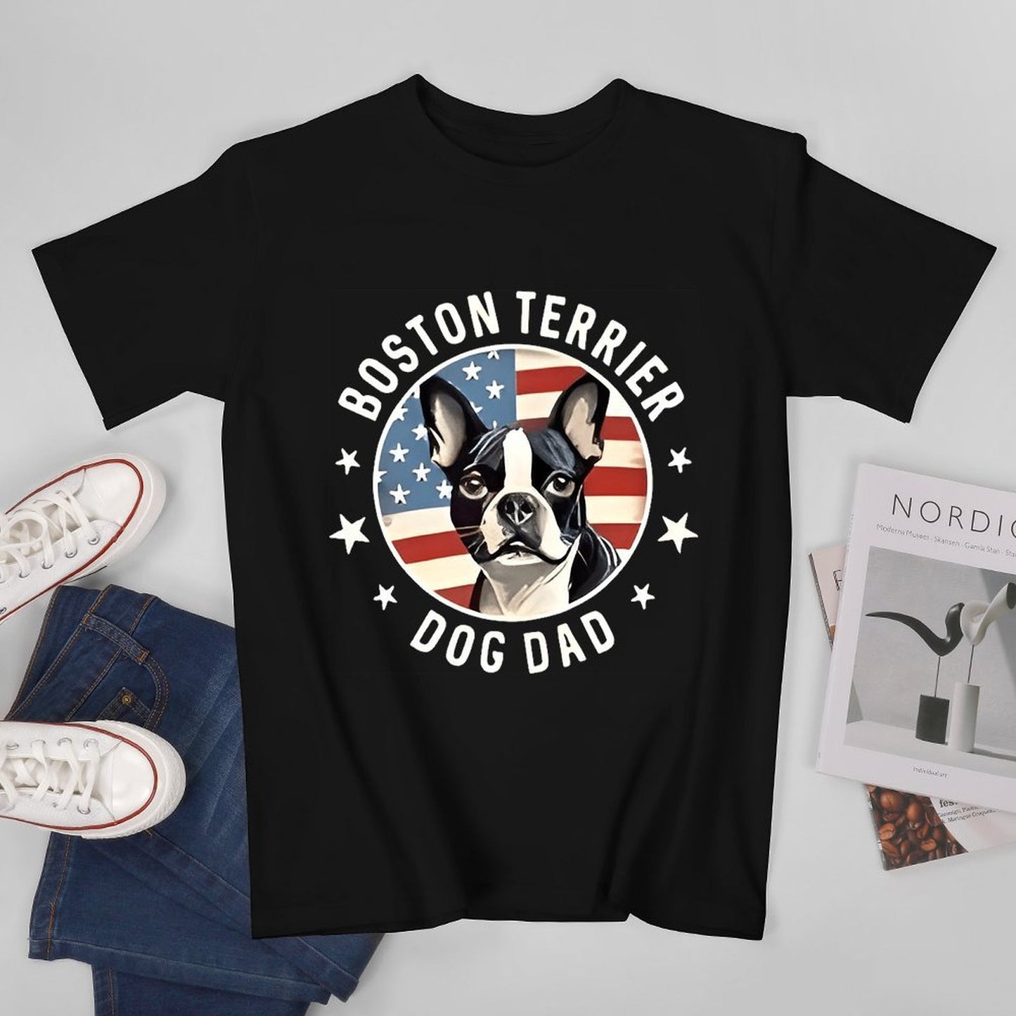 Inkmay Casual Cotton T-shirt Bold Dog Face With Text Design Unisex T-shirtBold CleanCut T-Shirt