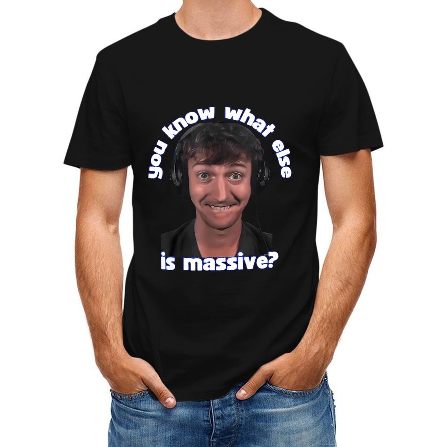 Inkmay Casual Cotton T-shirt Man Wearing Headphones With Text Overlay Unisex T-shirtAllDay Heritage T-Shirt